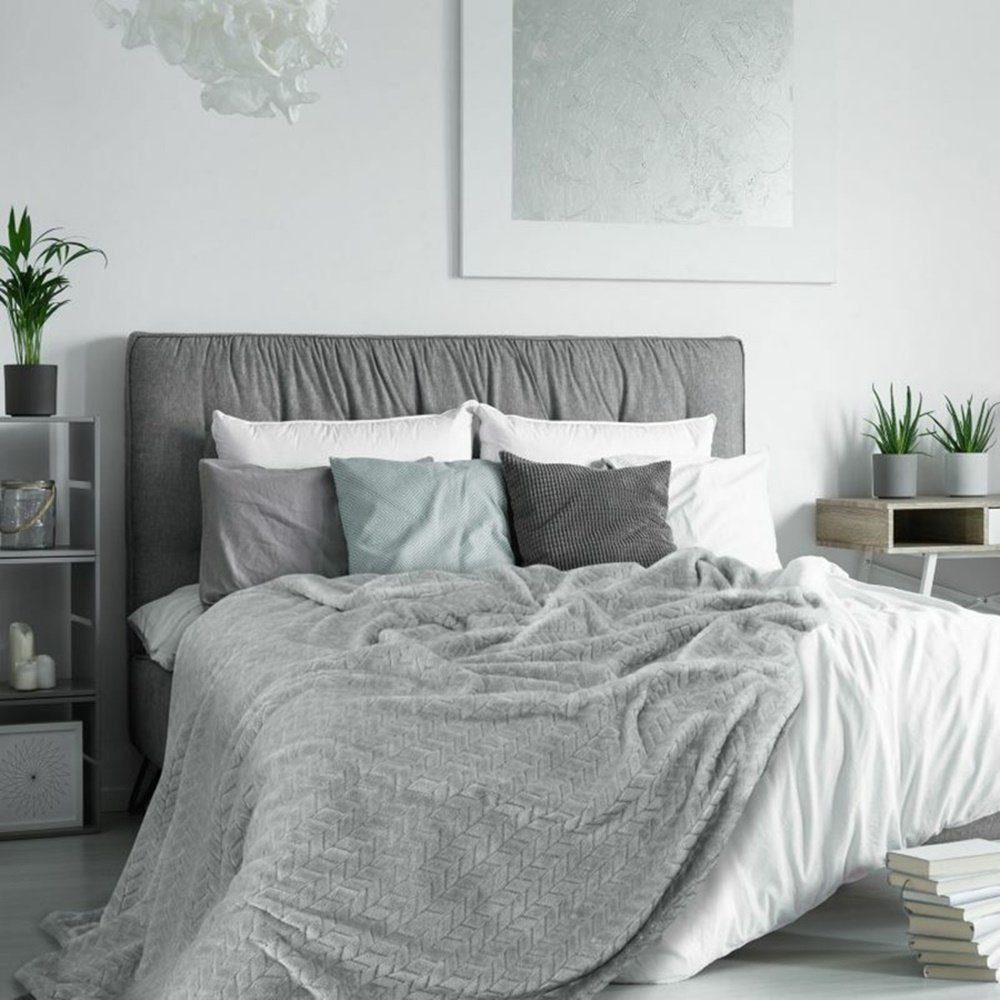 Plaid Cindy, Design91, Warm Kuschelig Gemustert Einfarbig Kuscheldecke Sofadecke TV-Decke