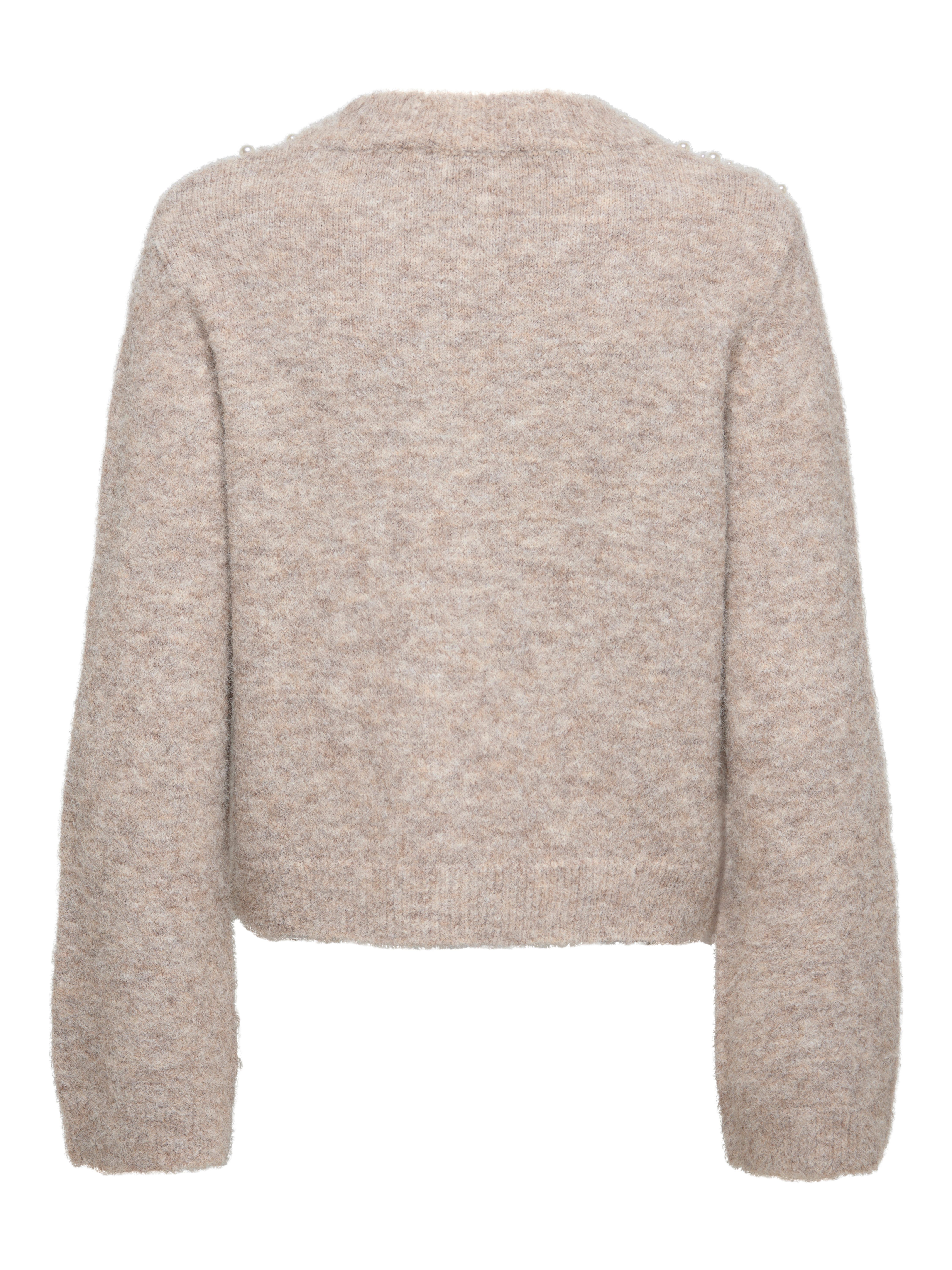 ONLY Strickjacke ONLMIGGIE LS O-NECK PEARL CARDIGA EX KNT Materialmix, regular fit