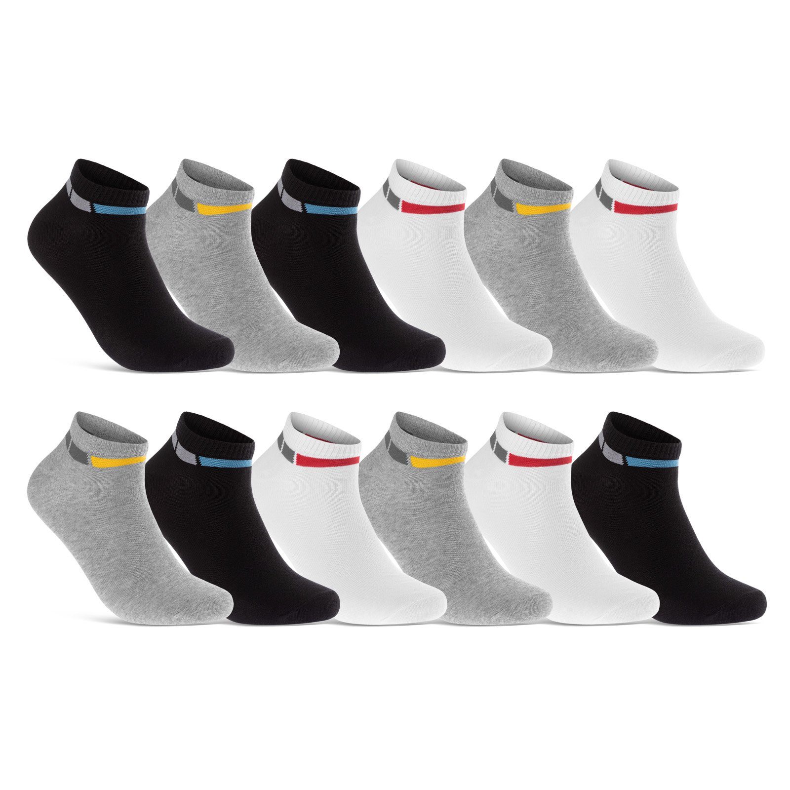 sockenkauf24 Sneakersocken 8, 12 oder 20 Paar Sneaker SPORT Socken Damen&Herren Sportsocken (39-42, 12-Paar, 16730) - WP