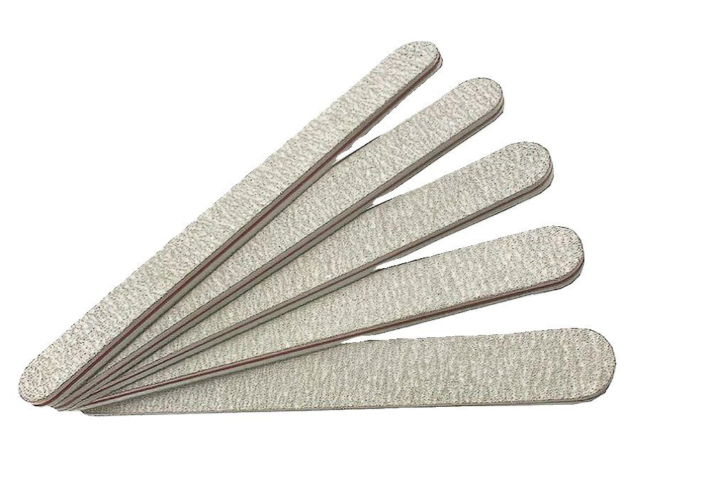 World of Nails-Design Sandblatt-Nagelfeile lange Zebra Formen, Standard verschiedene Stück 10 Studiofeile, Körnungen, haltbar 100/180 gerade Farben
