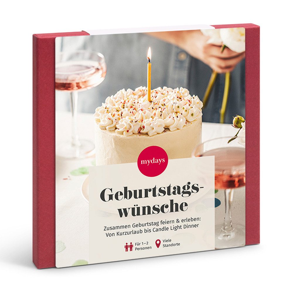 mydays Erlebnisgutschein Geschenkbox Zum Geburtstag für 2, Die wertvollste Ueberraschung zum Geburtstag ist ein gemeinsames Erle…