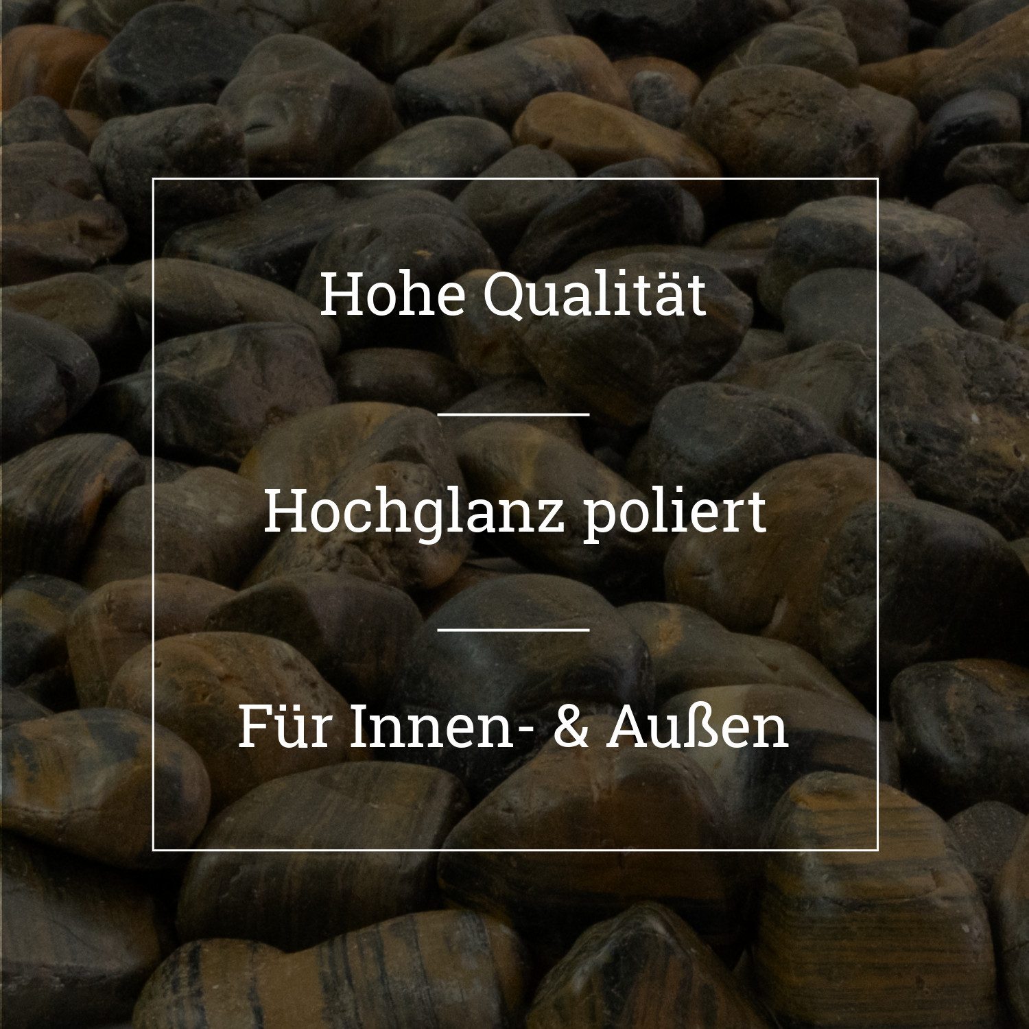 INTERGARDEN Zierkies Dekosteine braun poliert 20 kg, Kieselsteine Garten 2-3 cm, (Sack)