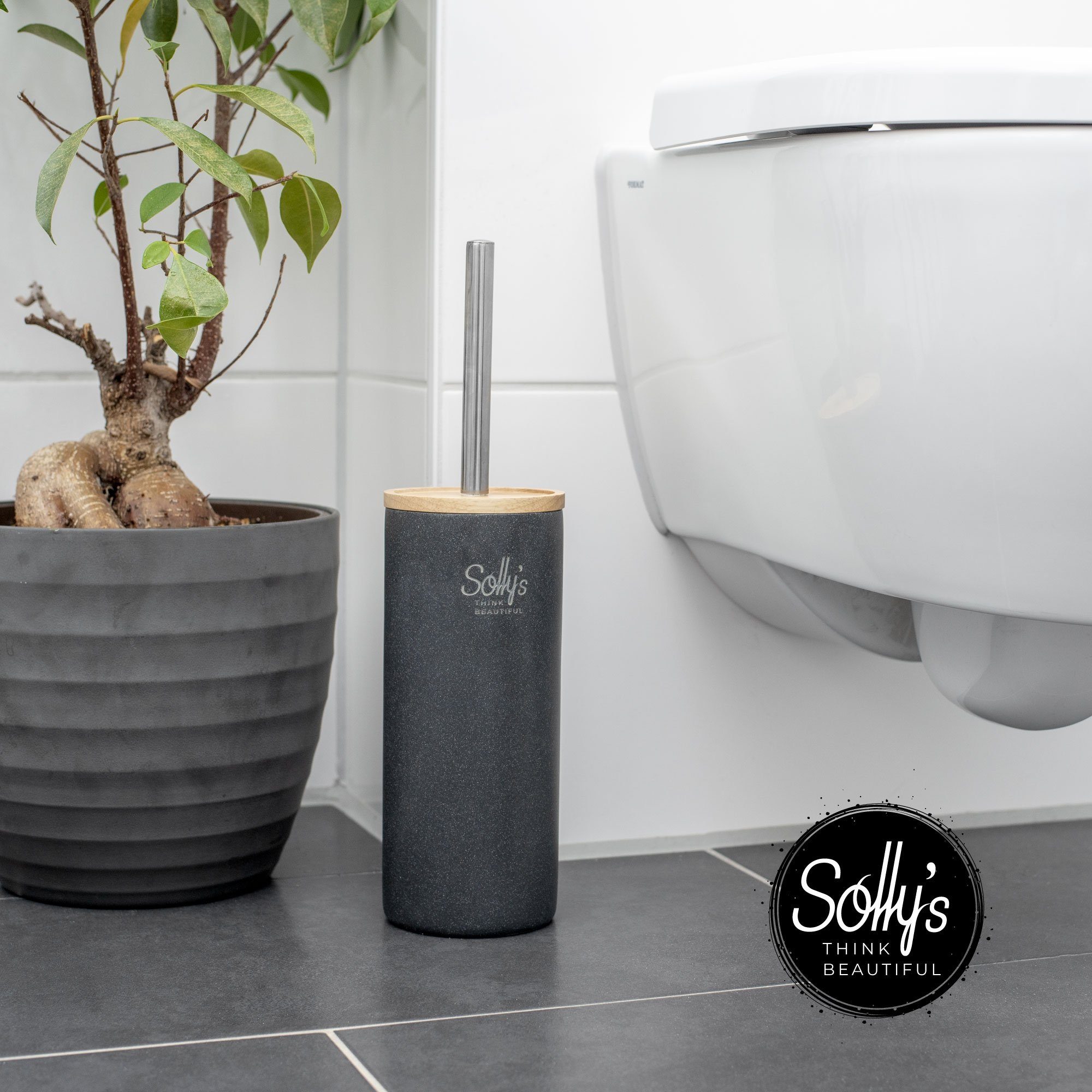 Solly's WC-Reinigungsbürste WC-Bürste WC-Garnitur, Behälter, und Polyresin