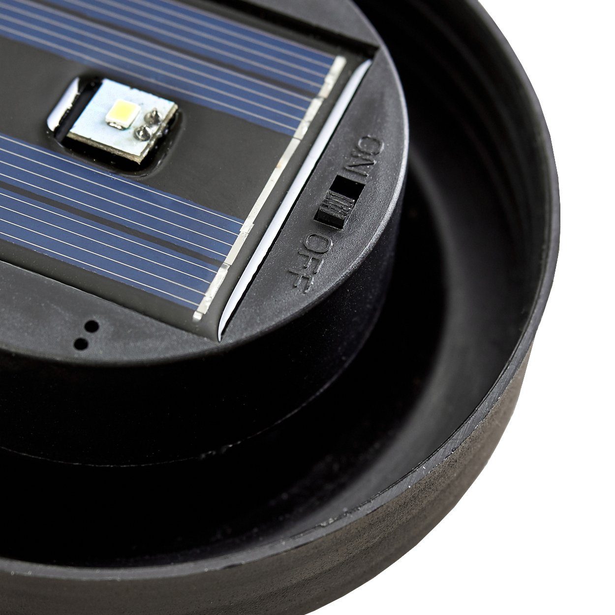 Solarleuchte mit Außenleuchte Kunststoff, mit 3000 »Lasa« Ø30cm, Ein/Aus-Schalter aus Kelvin, ausziehbarem LED Erdspieß, hofstein Kugellampe, weißem Solarleuchte