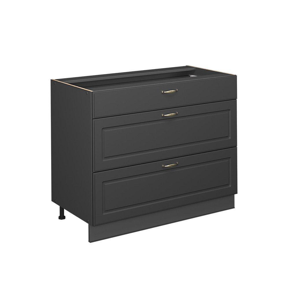 Vicco Unterschrank Fame-Line, Anthrazit-Gold Landhaus/Anthrazit, 100 cm ohne Arbeitspl... (1-St)