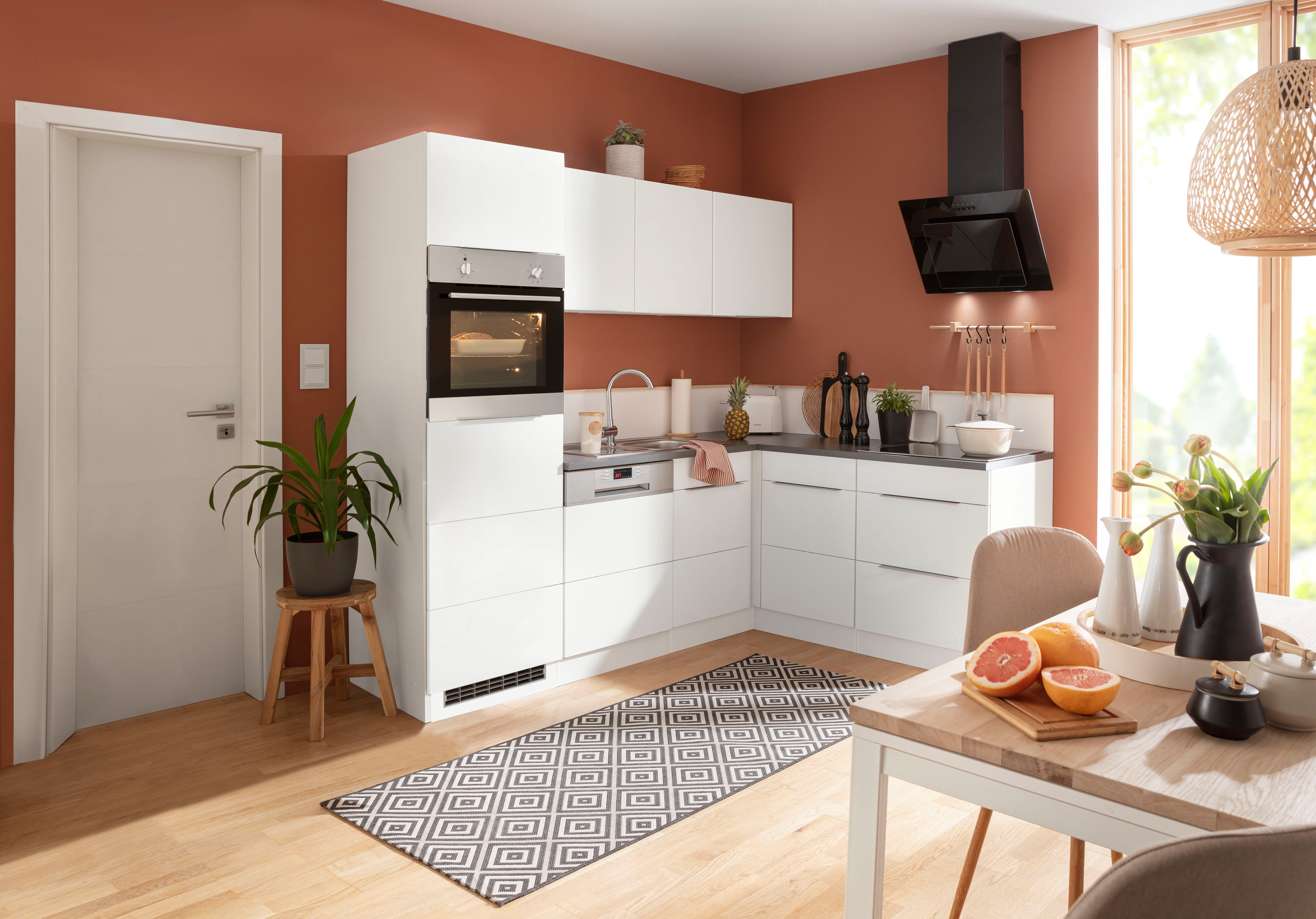 KOCHSTATION Winkelküche KS-Brindisi, Stellbreite 230/170 cm, wahlweise mit E-Geräten, mit MDF-Fronten