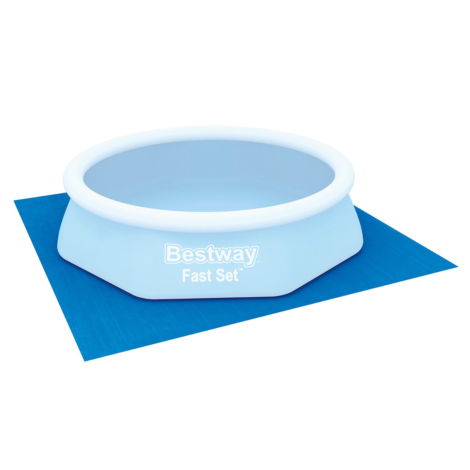 Bestway Bodenschutzplane 274 x 274 cm, blau, eckig (Packung, 1-St., robustes Material), Langlebiges Material