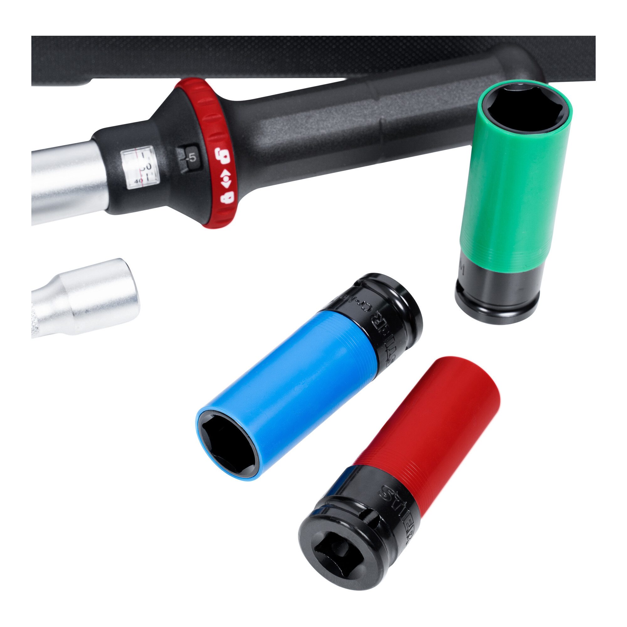 Stier Drehmomentschlüssel STIER Rad-Montage-Set 1/2 Zoll 40 - 200 Nm 5-teilig