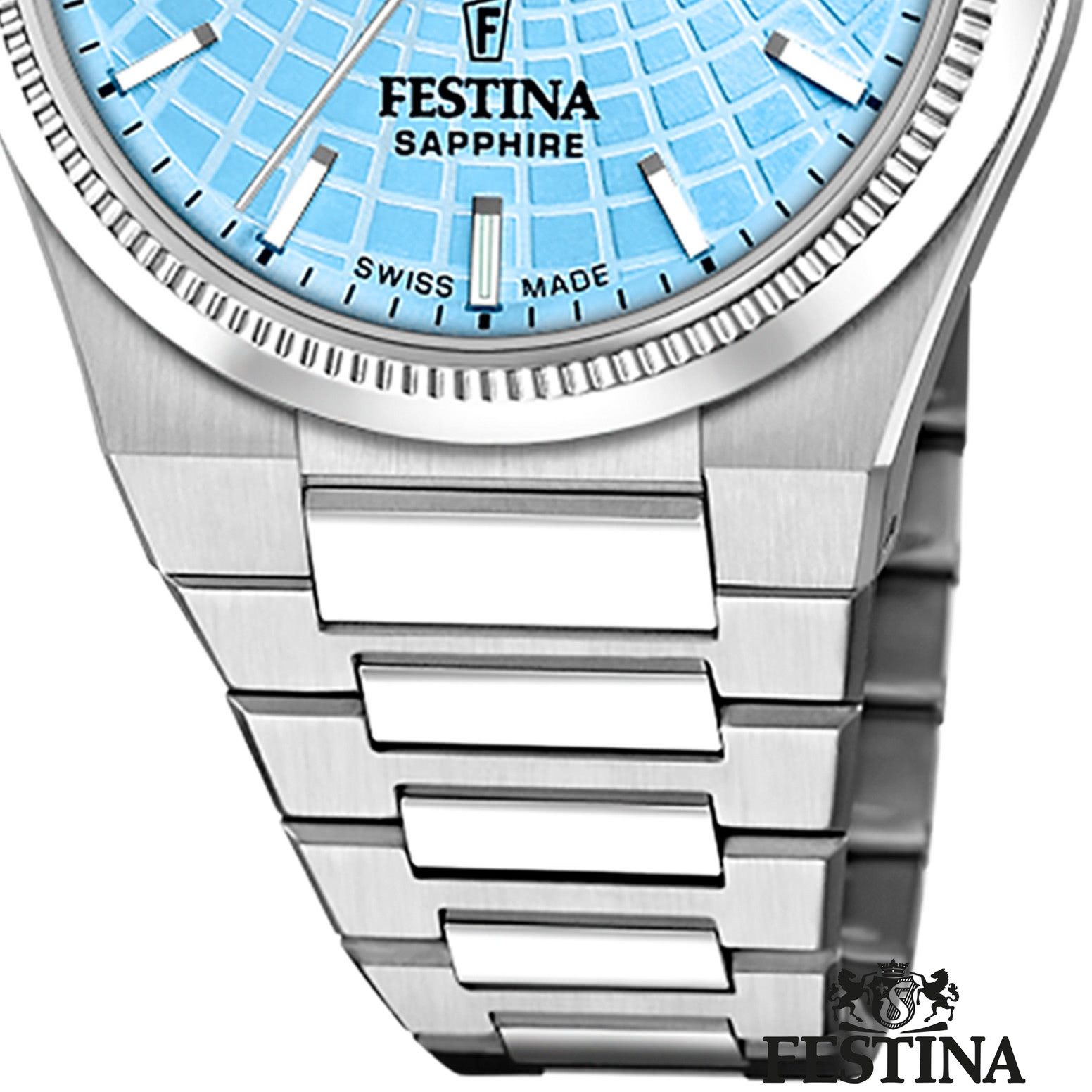 Festina Automatikuhr Festina Damenuhr Swiss Made Armbanduhr, (Analoguhr), Damen Armbanduhr rund, Edelstahlarmband silber, Elegant