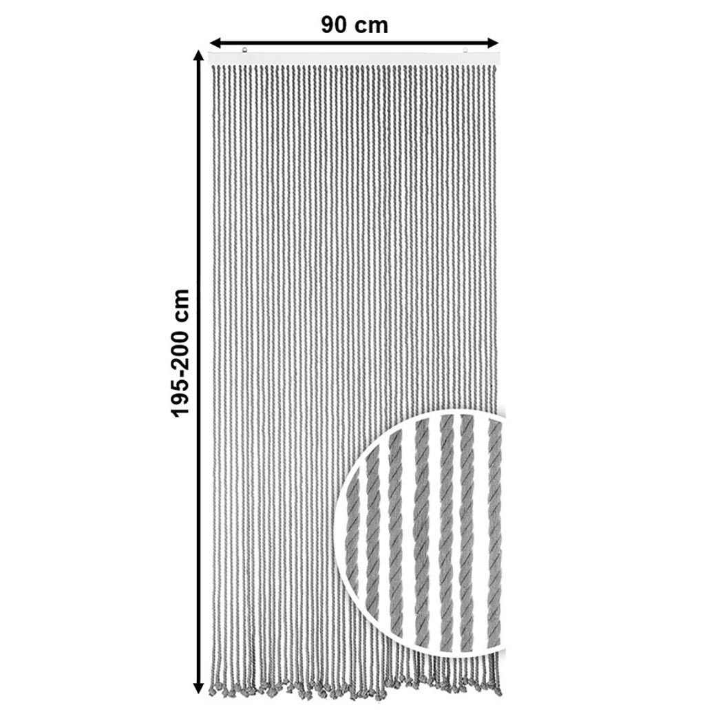 Kobolo Türvorhang Seilvorhang GREY 54 Stränge 90x200 cm (1 St), Ösen, transparent – Bild 4 von 5