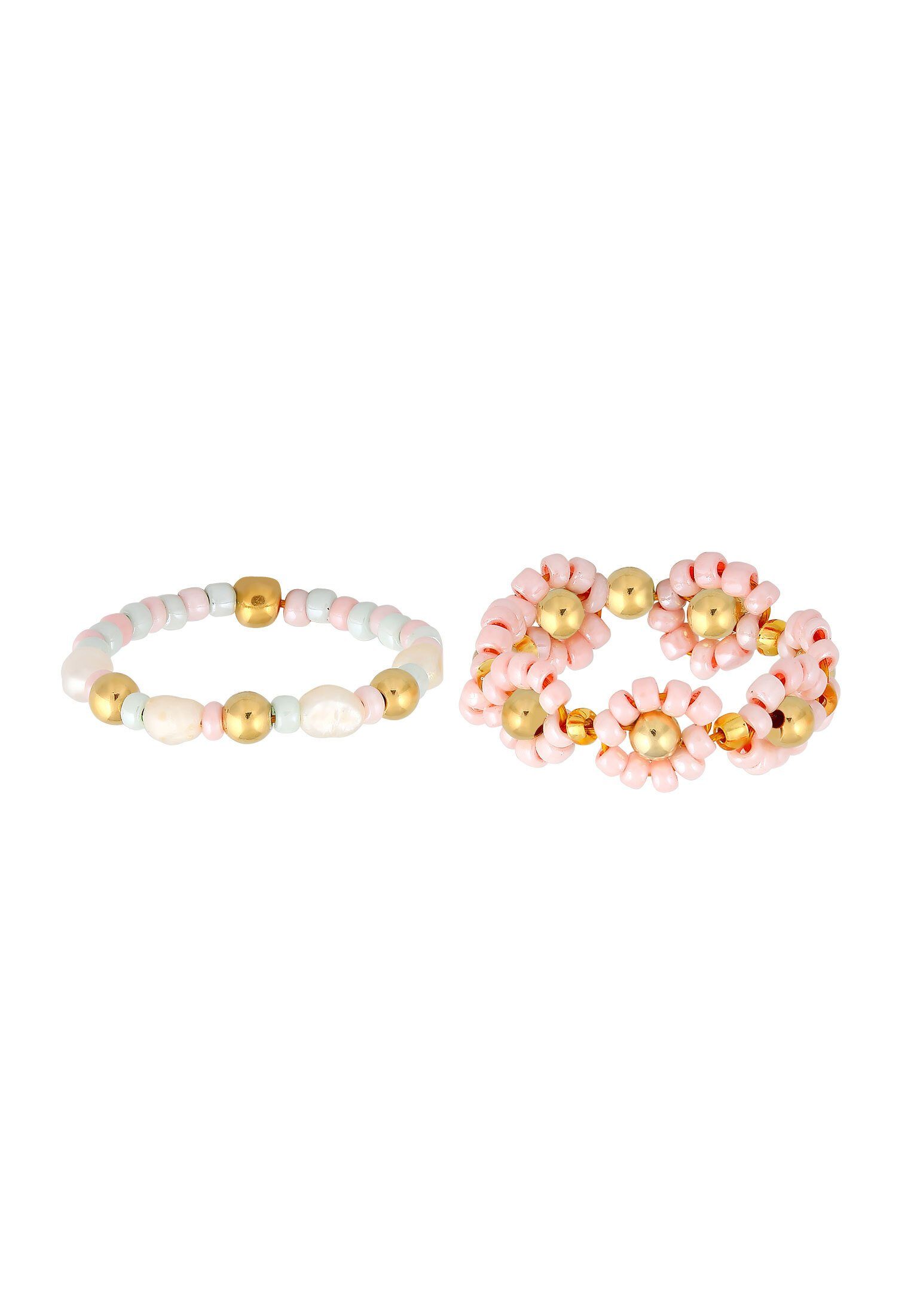 Elli Ring-Set Glas Beads Süßwasserperlen 2er günstig online kaufen