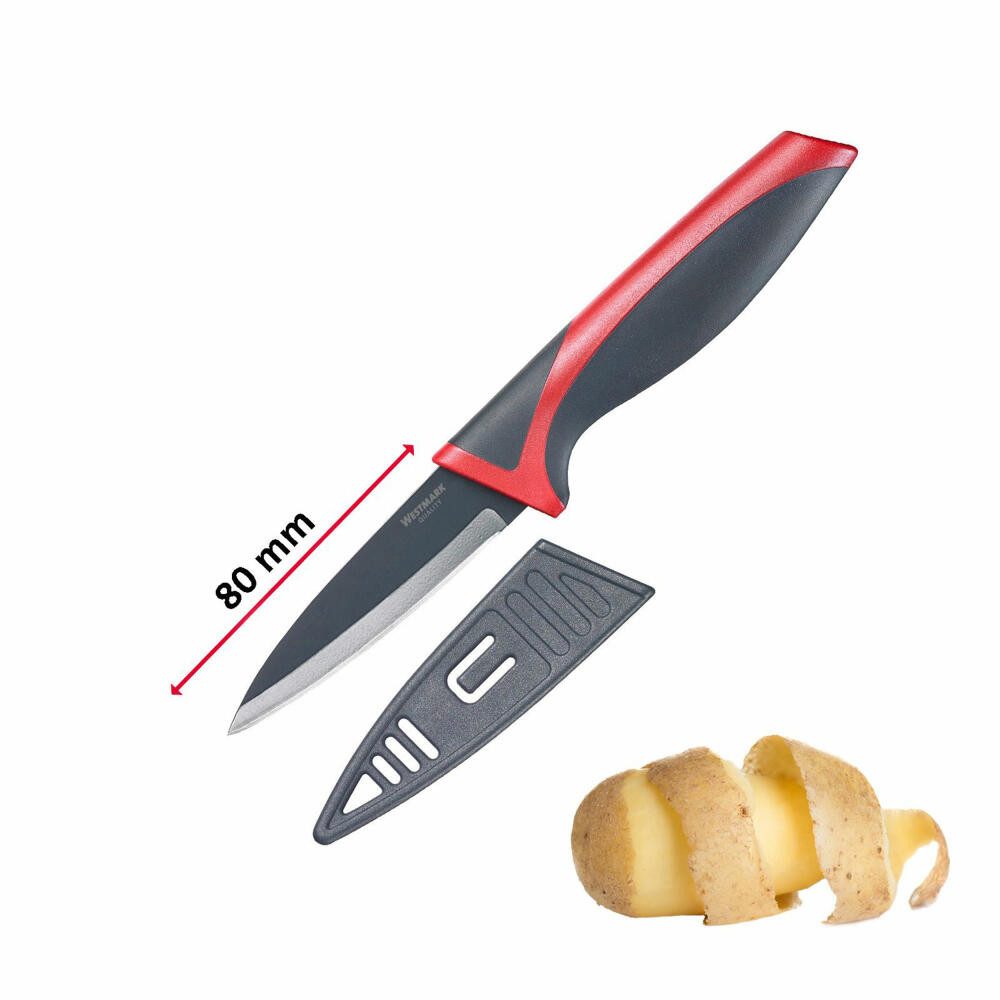 WESTMARK Schälmesser Set, Klingenlänge: 8 cm, je mit Klingenschutz, 2 Schäl-/Gemüsemesser