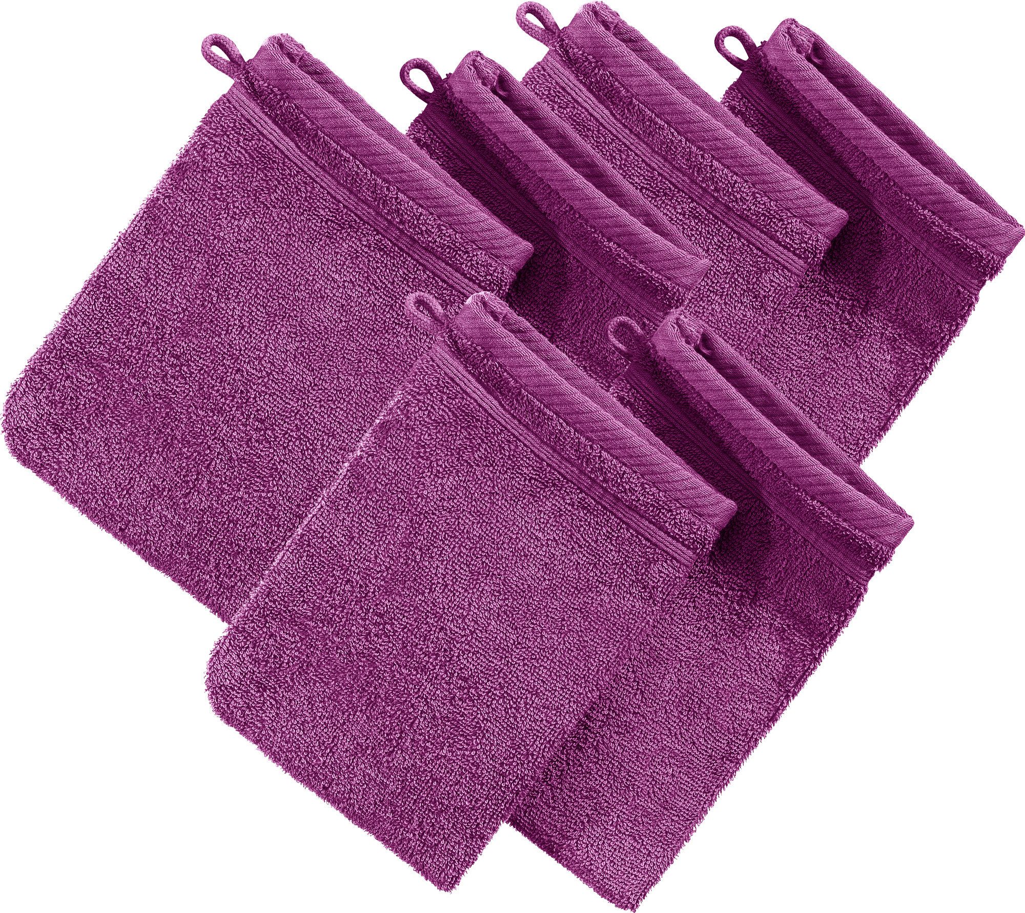 Erwin Müller Waschhandschuh Waschhandschuh "Heidelberg" 6er-Pack, Frottier, Walk-Frottier Uni
