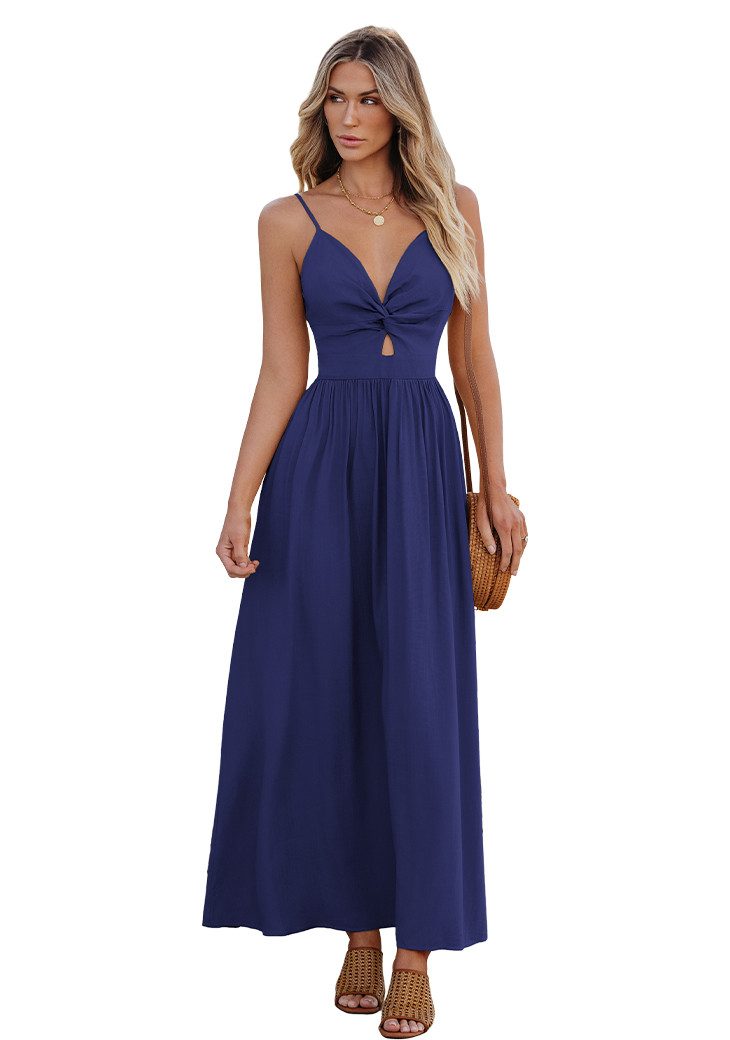 Cupshe Maxikleid Ärmelloses mit V-Ausschnitt und Spaghettiträgern aus Viskose