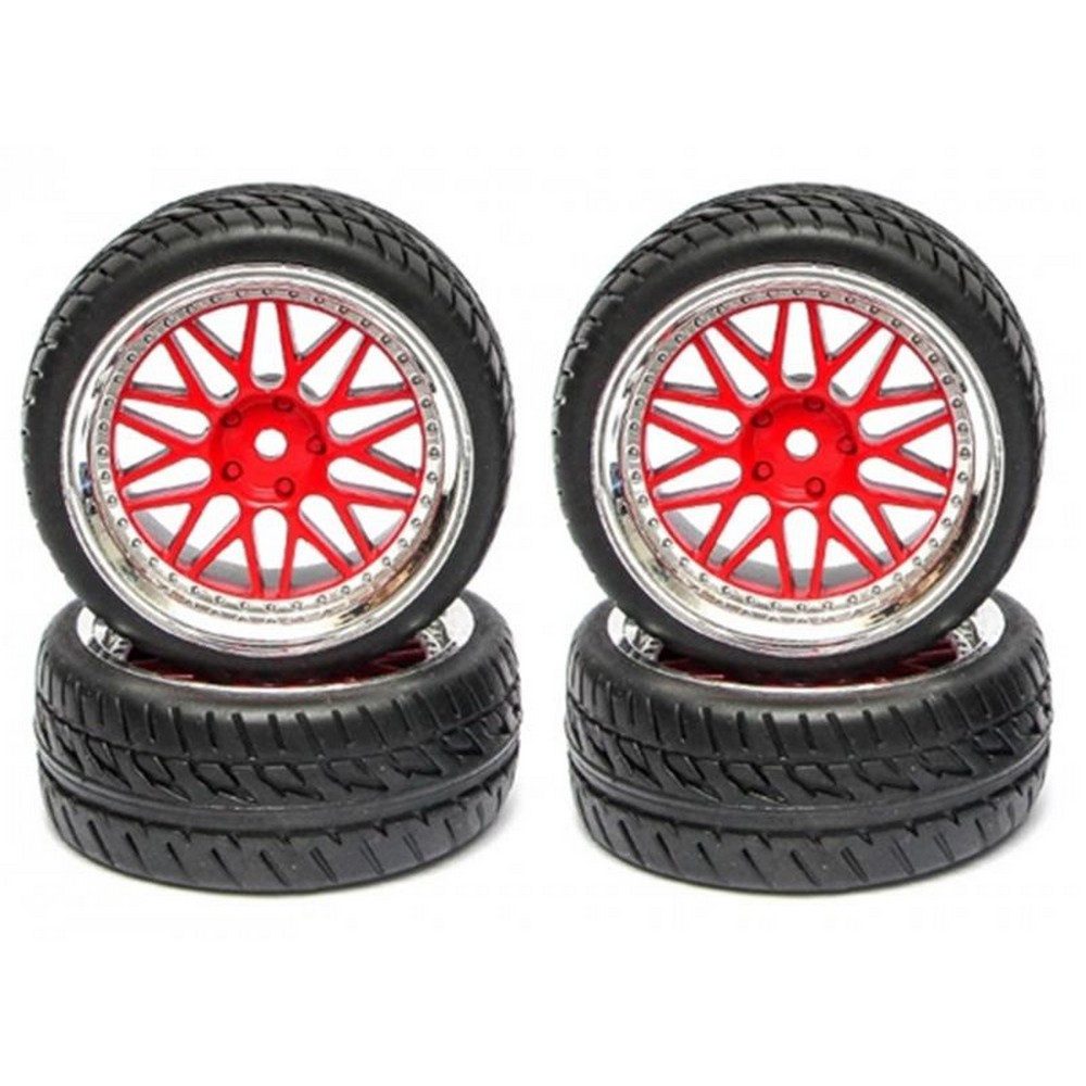 4pcs Gomma Morbida RC Pneumatici Auto per 1/10 Touring On-Road Racing
