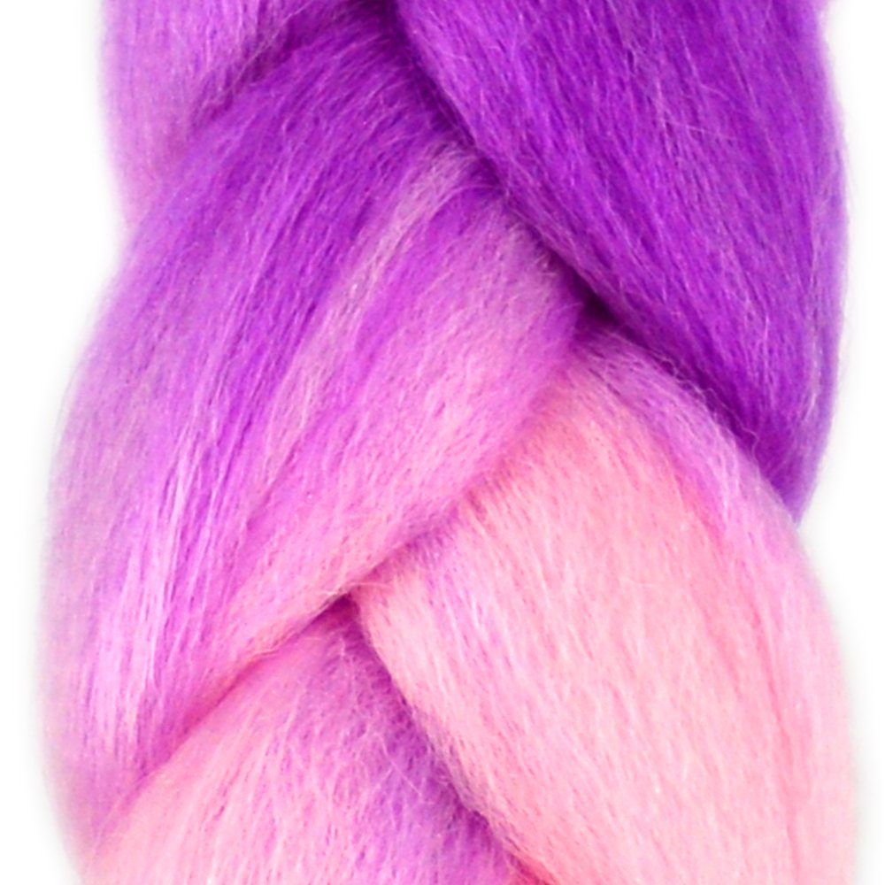 Kunsthaar-Extension im 3er BRAIDS! Jumbo YOUR MyBraids Violett-Hellrosa 2-farbig Braids 56-BY Pack Flechthaar Zöpfe