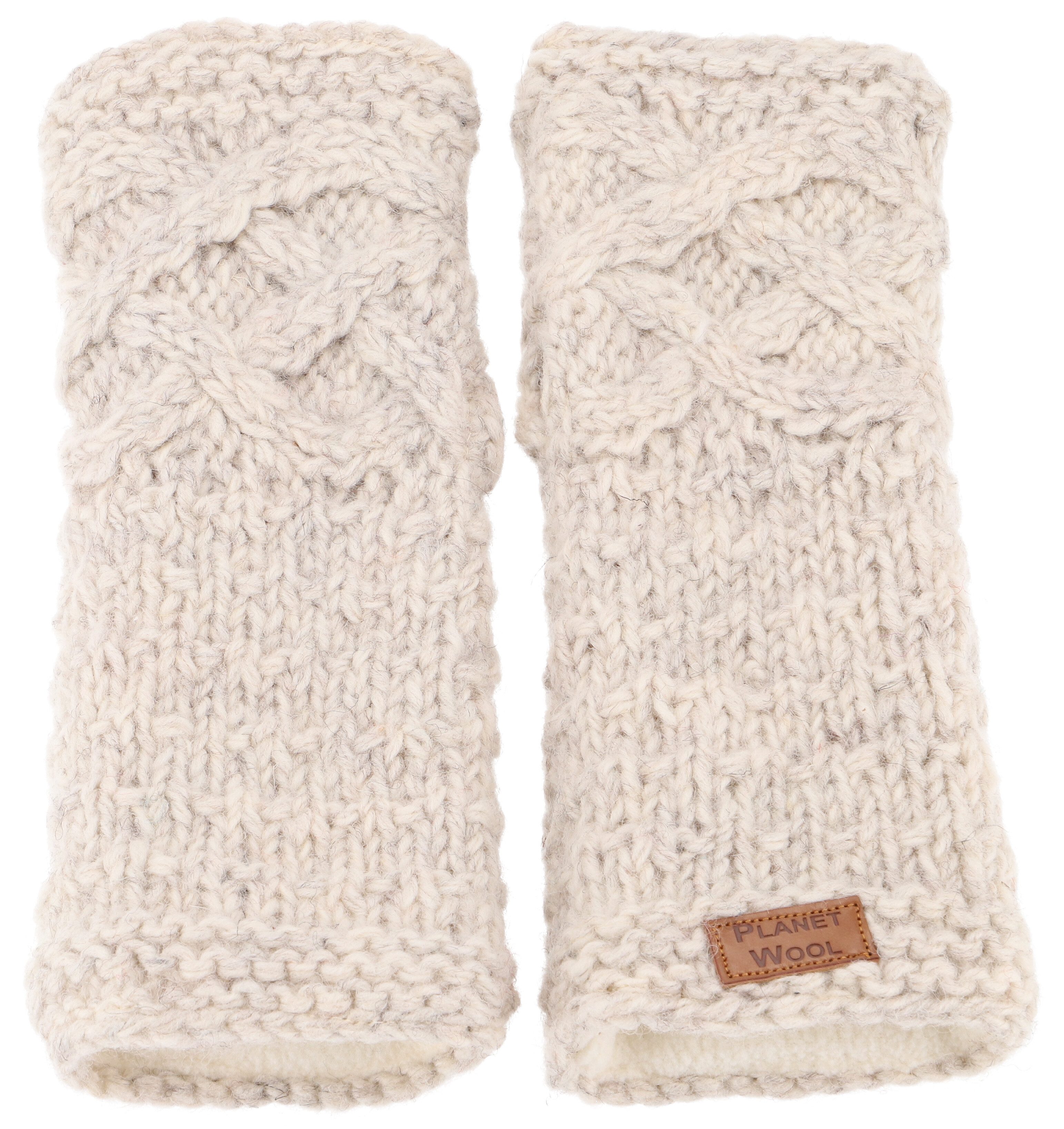 Guru-Shop Strickhandschuhe Handgestrickte Pulswärmer, Handstulpen,.. günstig online kaufen