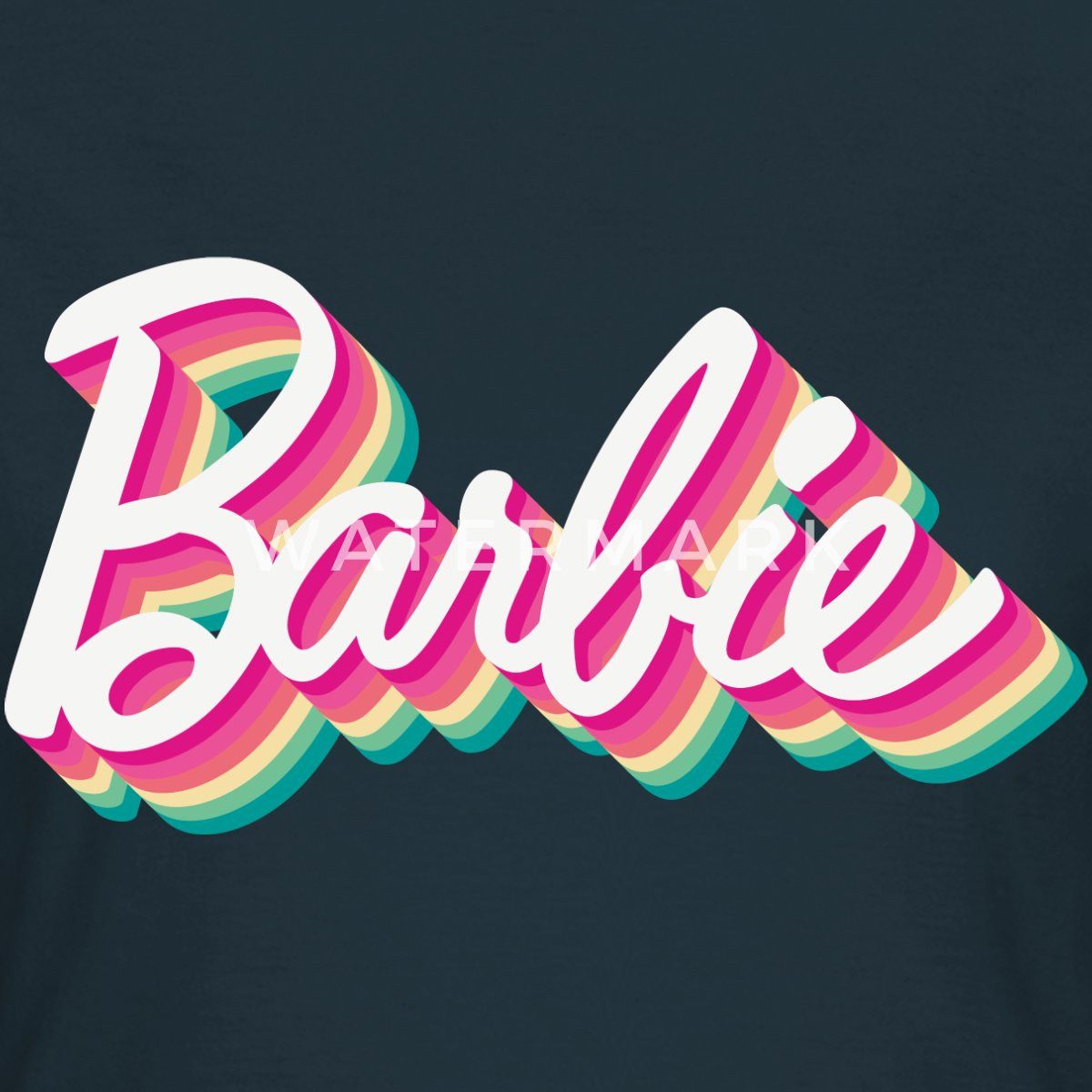 Spreadshirt T-Shirt Barbie Buntes Logo Frauen T-Shirt (1-tlg) Slim Fit, fällt klein aus