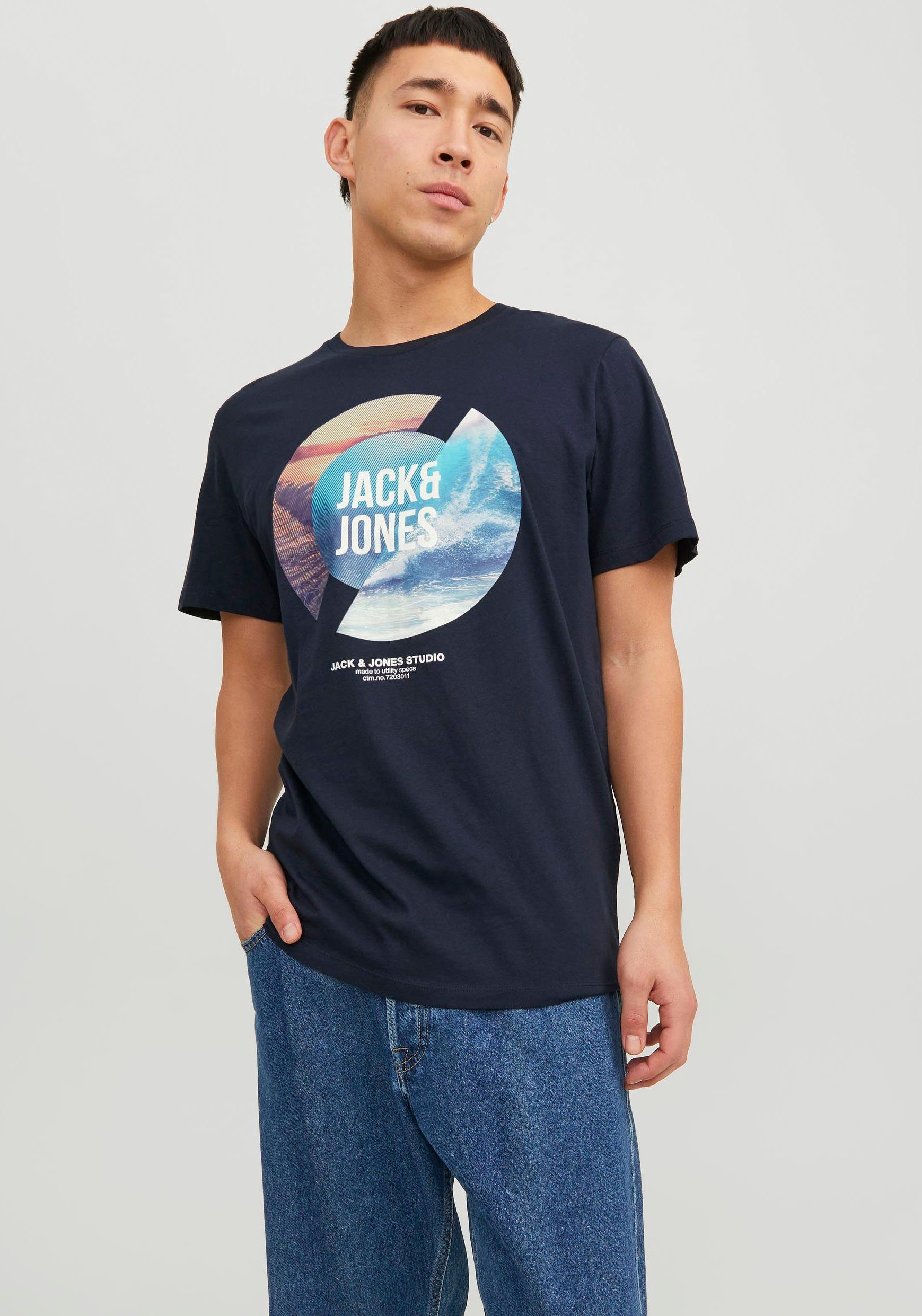 Jones NECK Sky TEE Captain CREW SS Jack & JJTRESOR Rundhalsshirt