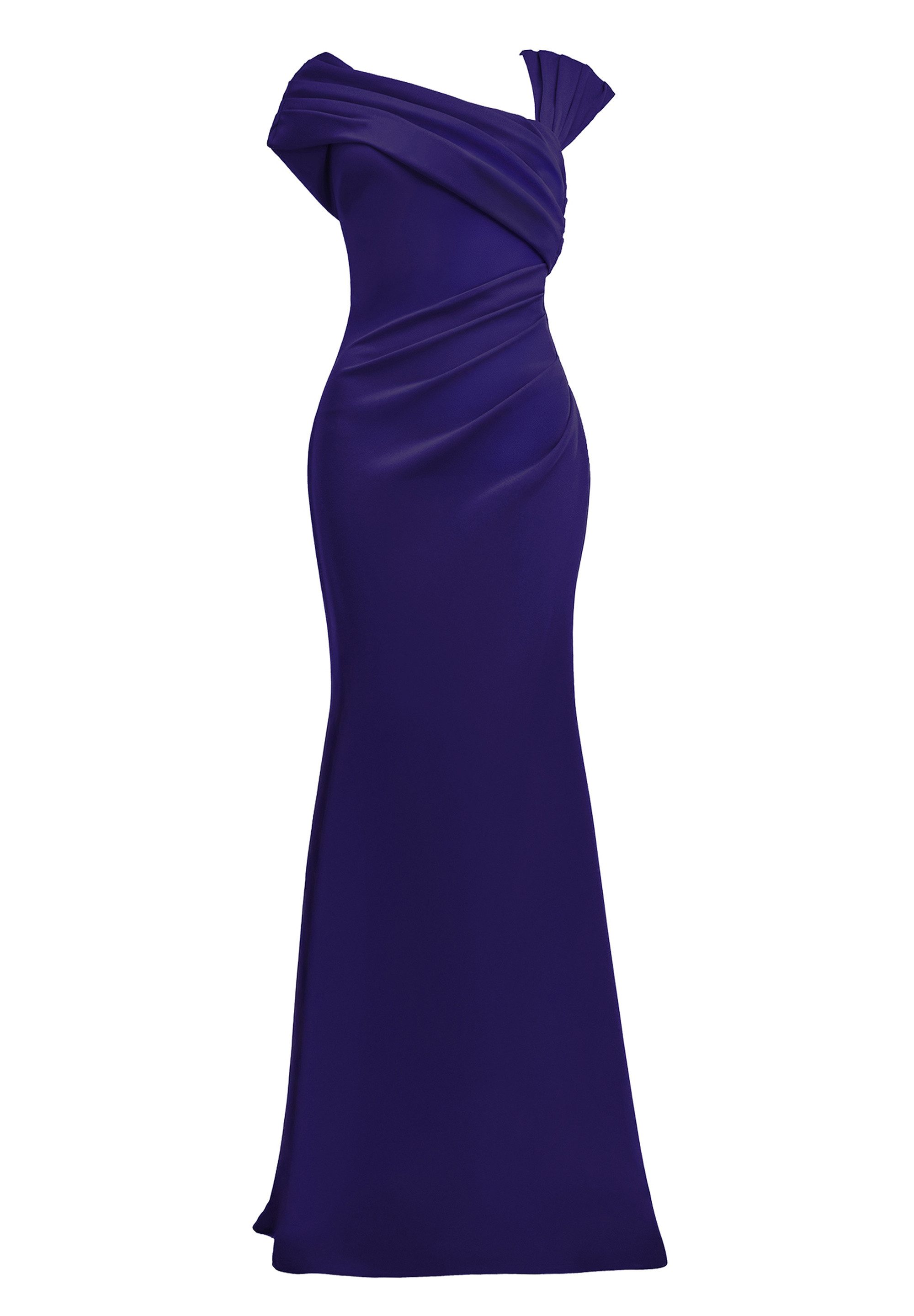 chinese dress ladies One Shoulder Evening Maxi Dress - Black