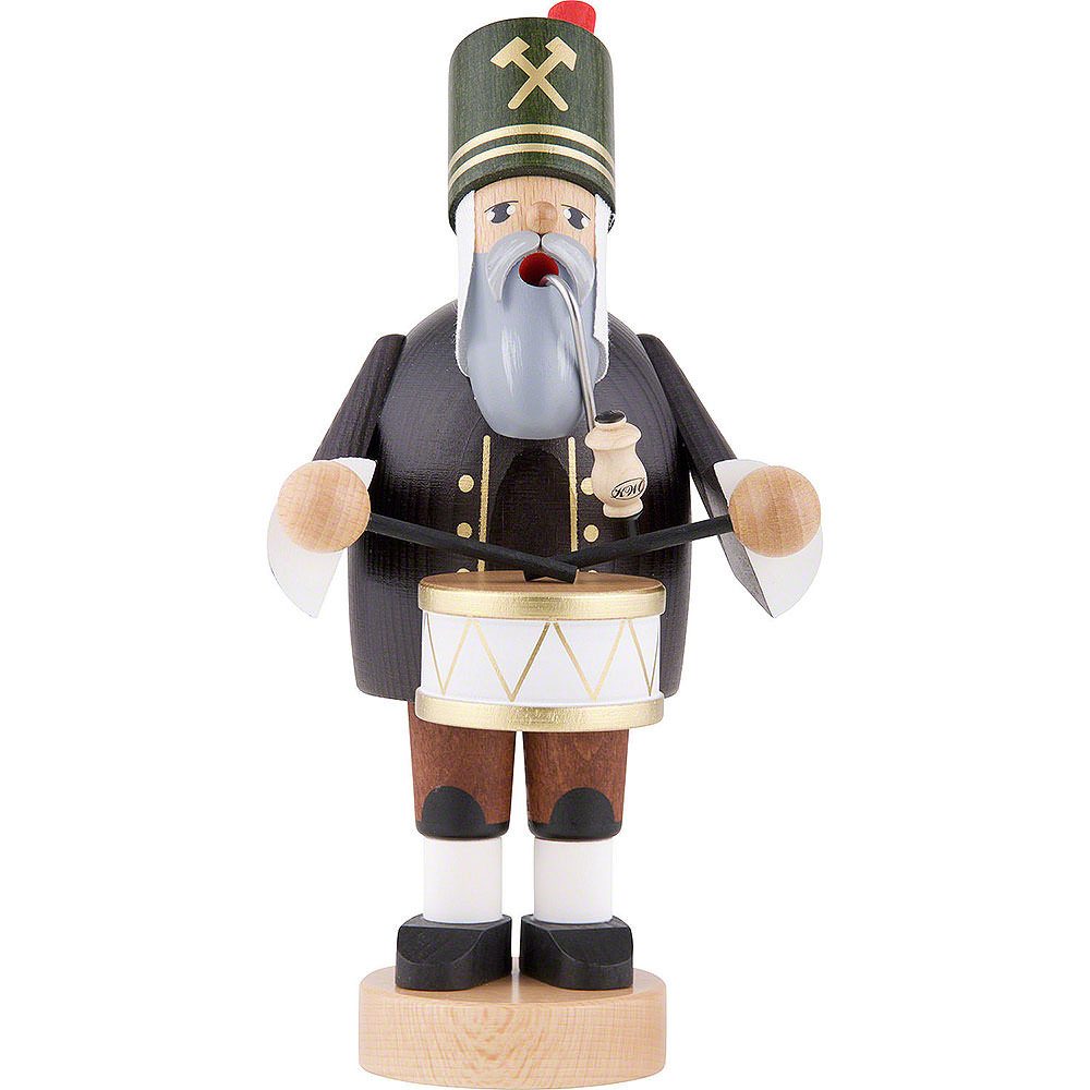 KWO Kunstgewerbe Werkstätten Räuchermännchen Bergmann mit kleiner Trommel (20cm) Räuchermann von KWO