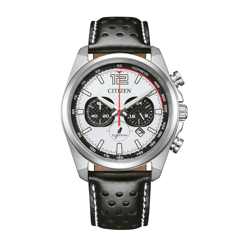 Quarzuhr Solar Chronograph für Herren von Citizen aus Edelstahl, Leder
