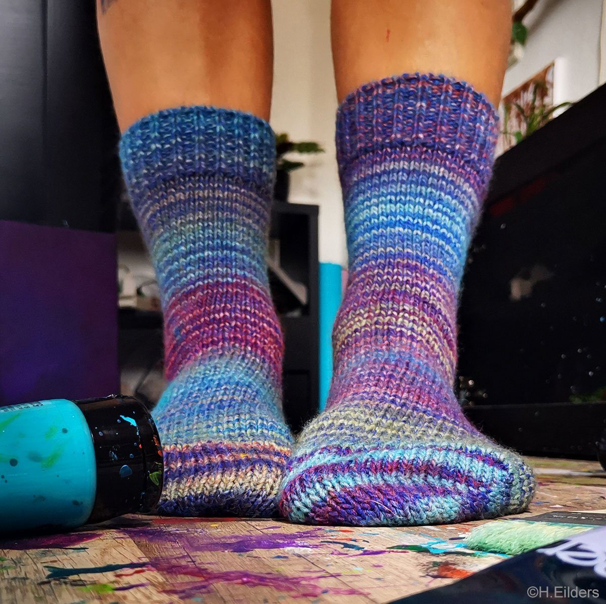 alpengoa Umschlagsocken Stricksocken Anthrazit