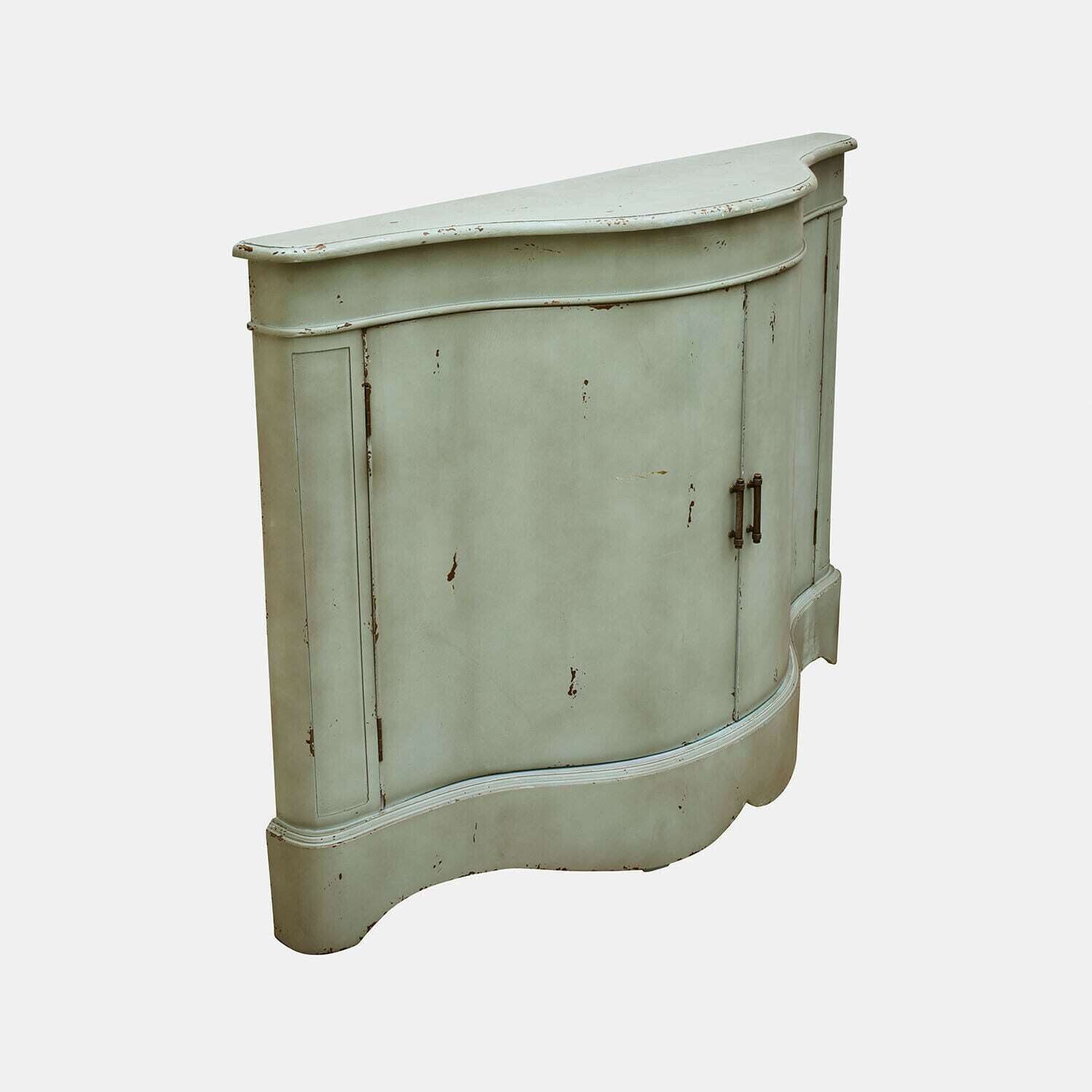 Mirabeau Kommode Kommode Valcourie antikblau/antikgrün, Sideboard, Sanft gebogene Front, Antik-Finish, Geringe Tiefe