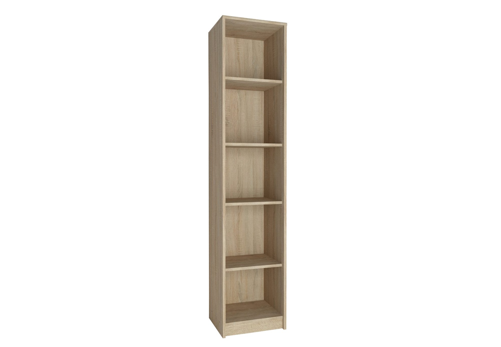 Home Collective Bücherregal mit 5 Ebenen Regal in matter Ausführung 39 cm breit, Standregal, mit 4 Einlegeböden, ideal für Schlafzimmer, Wohnzimmer, Flur sonoma