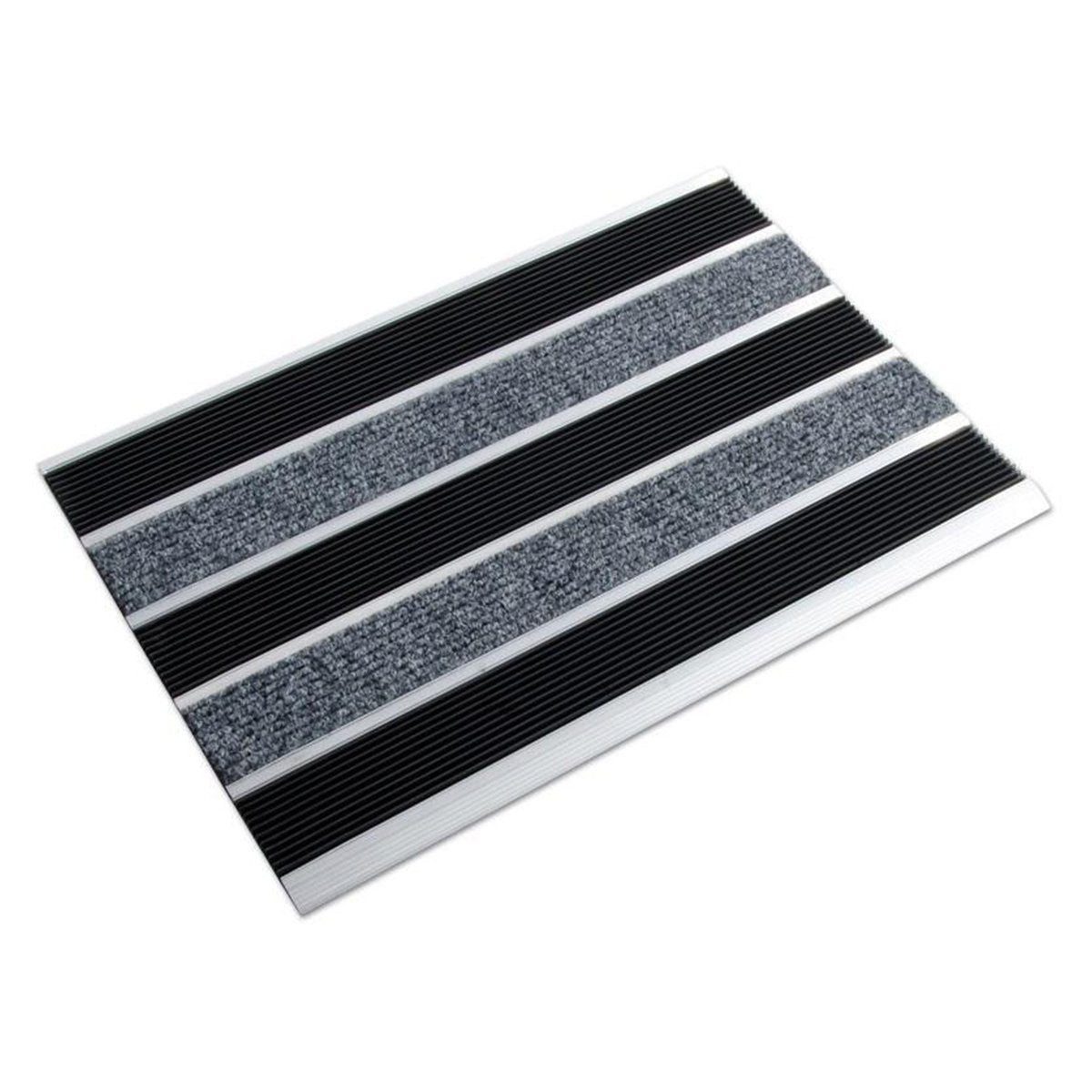 Floordirekt Fußmatte Edelstahlmatte Select Mat Ribbed Textil+Gummi, 2 Größen, Rechteckig, Höhe: 12 mm
