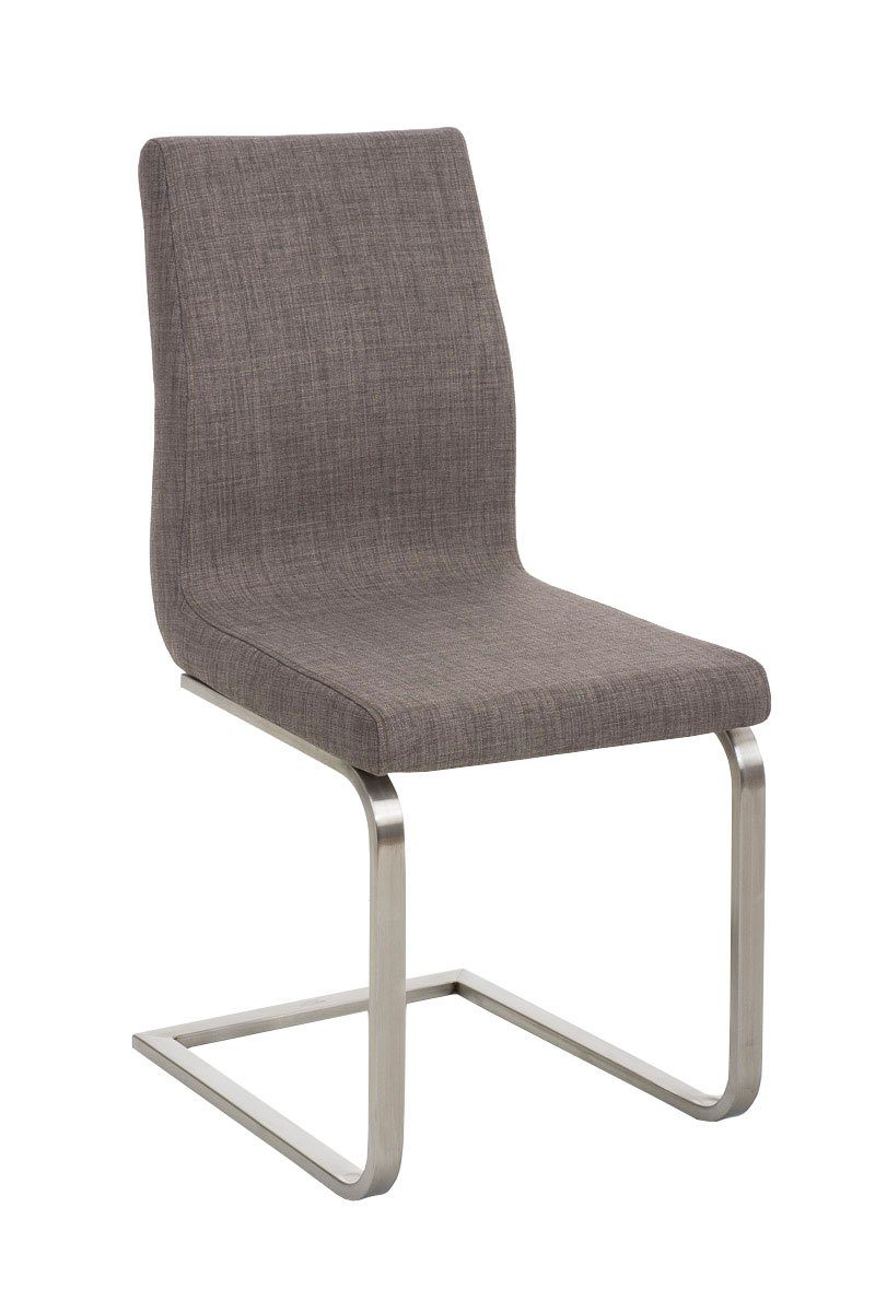 - (Küchenstuhl Freischwinger), - Edelstahl Gestell: Metall - TPFLiving Belfast Esszimmerstuhl Stoff Konferenzstuhl grau Sitzfläche mit hochwertig gebürstet - gepolsterter matt Wohnzimmerstuhl Sitzfläche: