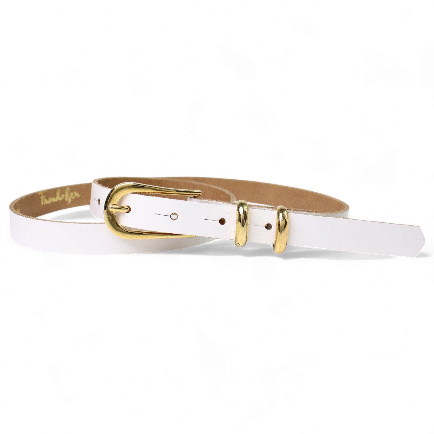 FRONHOFER Taillengürtel Damen Rindleder schmal (1-St) 1,8 cm, vergoldet, fürs Kleid