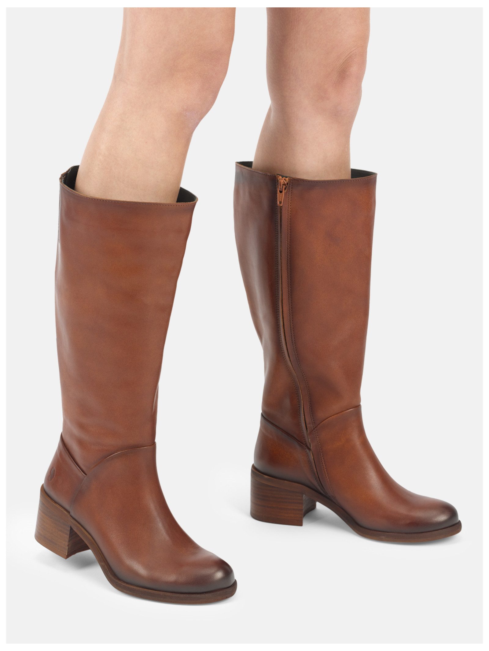 Felmini Wide Fit Stiefel Leder . Bikerboots