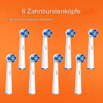 Bitvae Elektrische Zahnbürste R2, Aufsteckbürsten: 8 St., 5 Modi, Ultraschall-Elektrozahnbürste mit Timer, Tragetasche