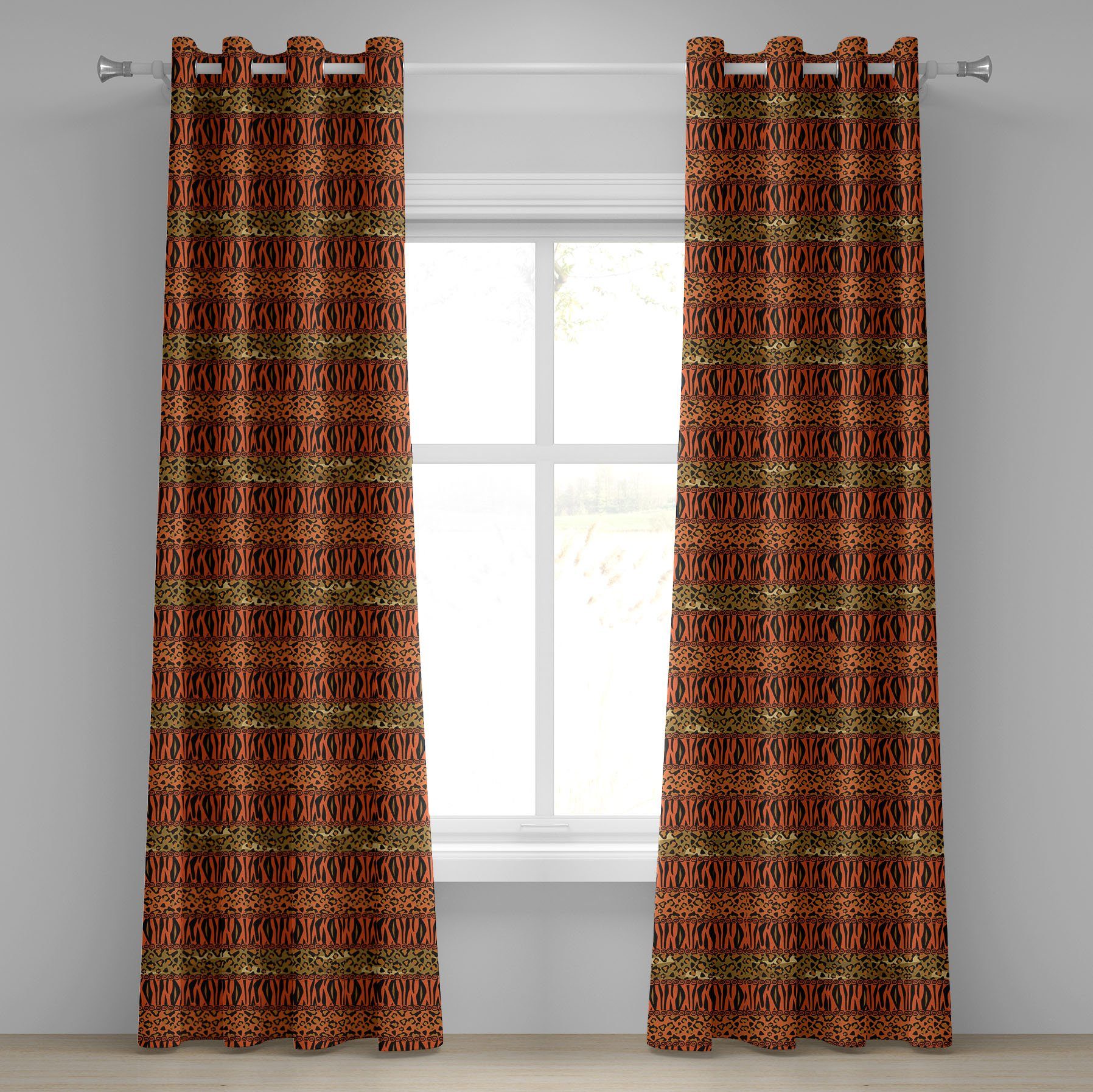 Gardine Dekorative 2-Panel-Fenstervorhänge für afrikanisch Abakuhaus, Leopard Wohnzimmer, Cheetah Haut Schlafzimmer