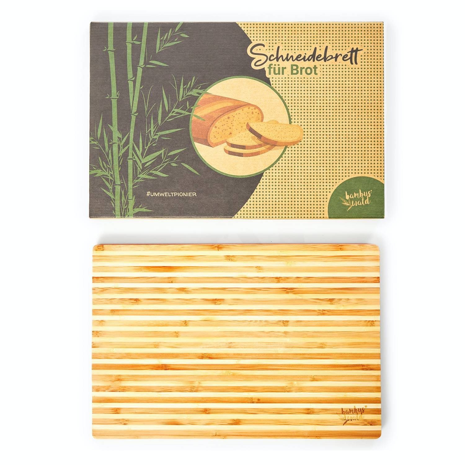 Bambuswald Brotschneidebrett Ökoligsches Brotschneidebrett aus 100% nachhaltigem, Brotbrett Schneidebrett Küchenbretter, Bamboo, (1-St)