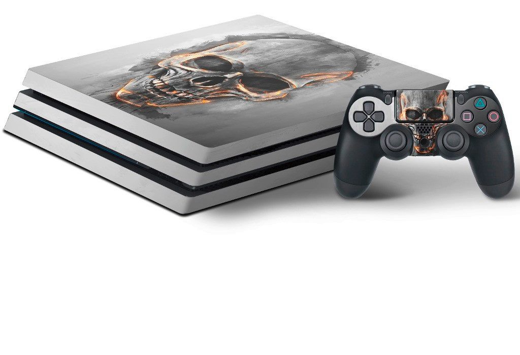 Speedlink Design-Skin Skull für Sony PS4 PRO Konsole + Controller Zubehör PlayStation 4 Pro (Komplett-Set, Set für Konsole und 2x Controller)