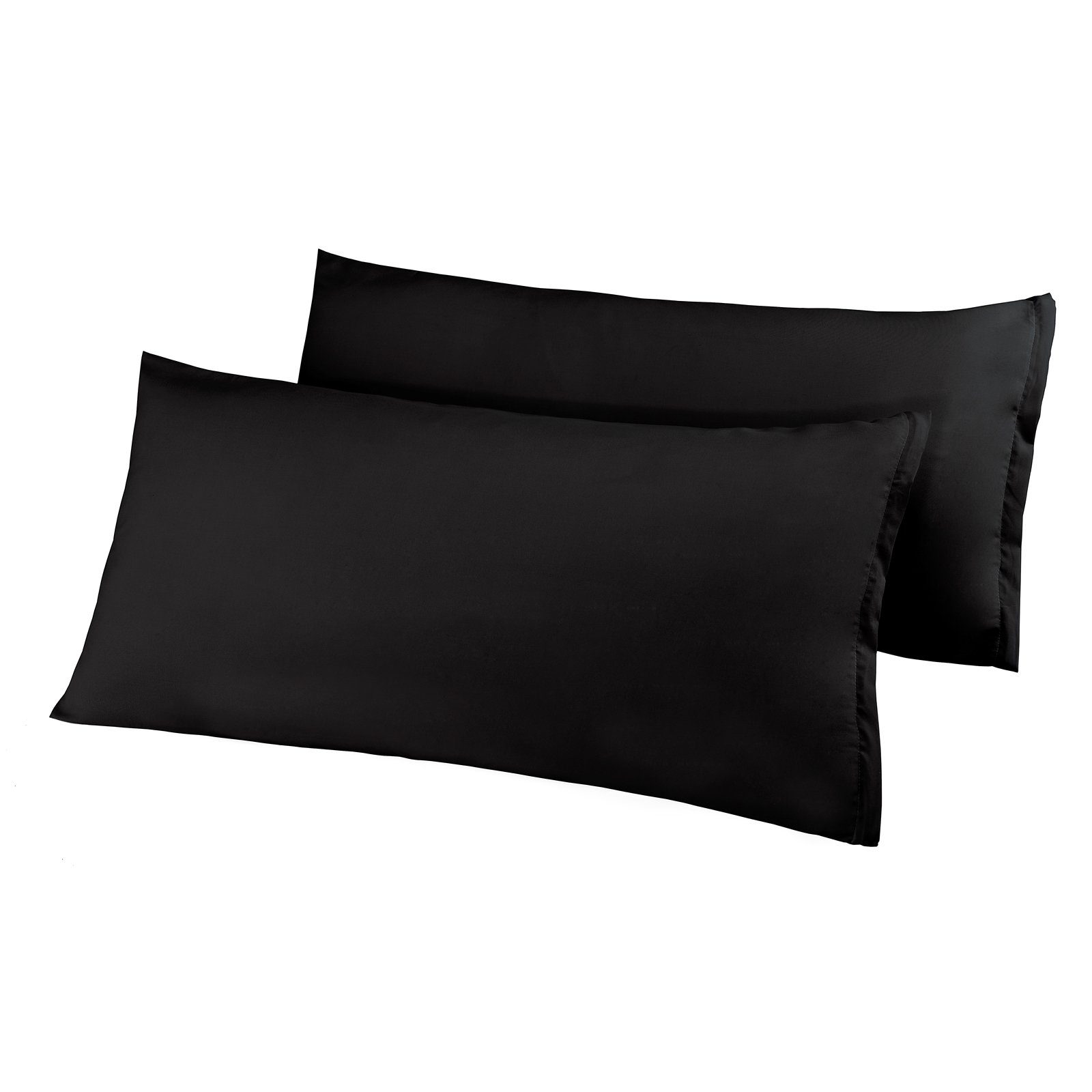 HTI-Living Dekokissen Kissenhülle Mikrofaser 2er Set 40 x 80 cm, Zierkissen Sofakissen Dekokissen Schwarz