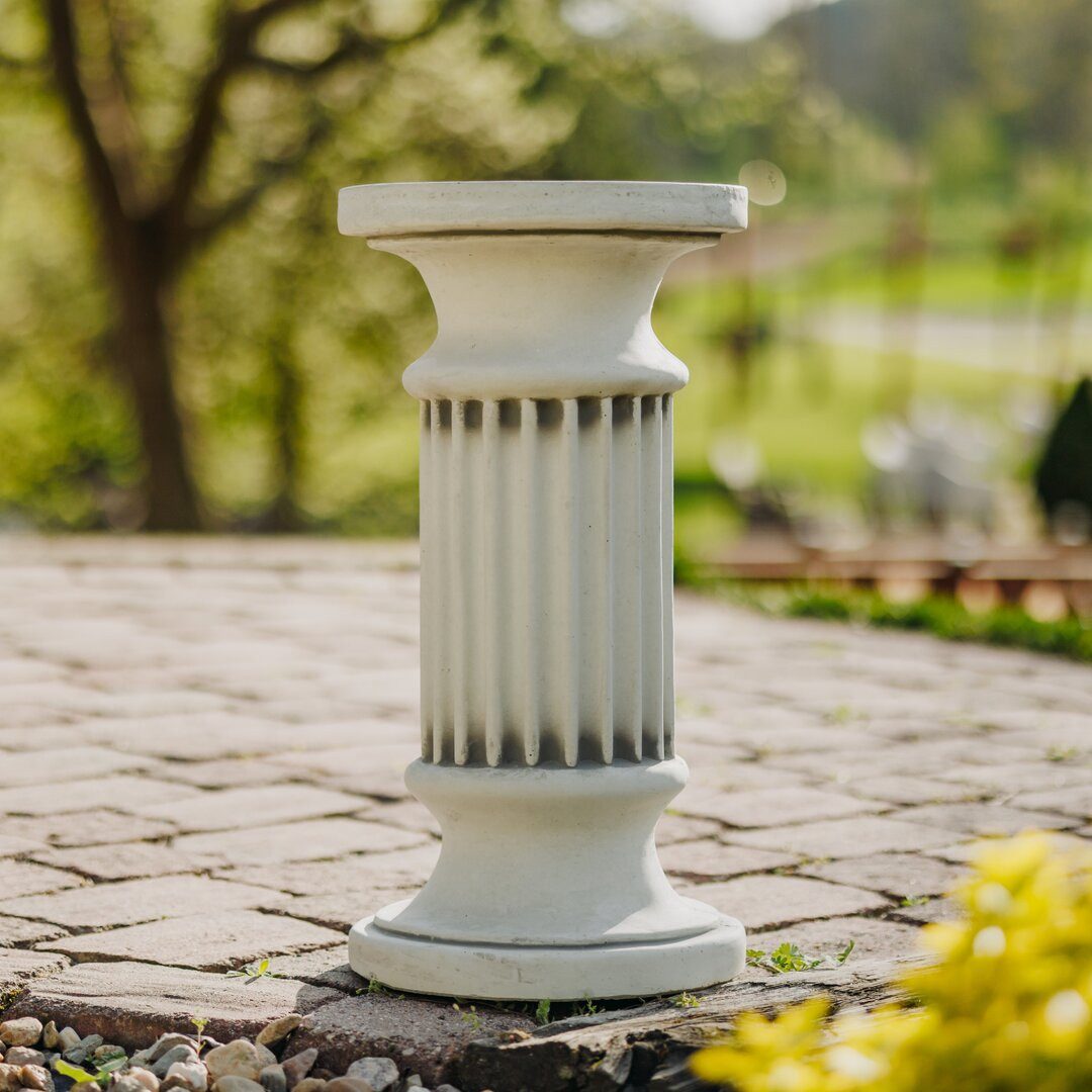 gartendekoparadies.de Gartensockel Runde Steinsäule Podest Steinguss 56 cm 35 kg, Frostsicher