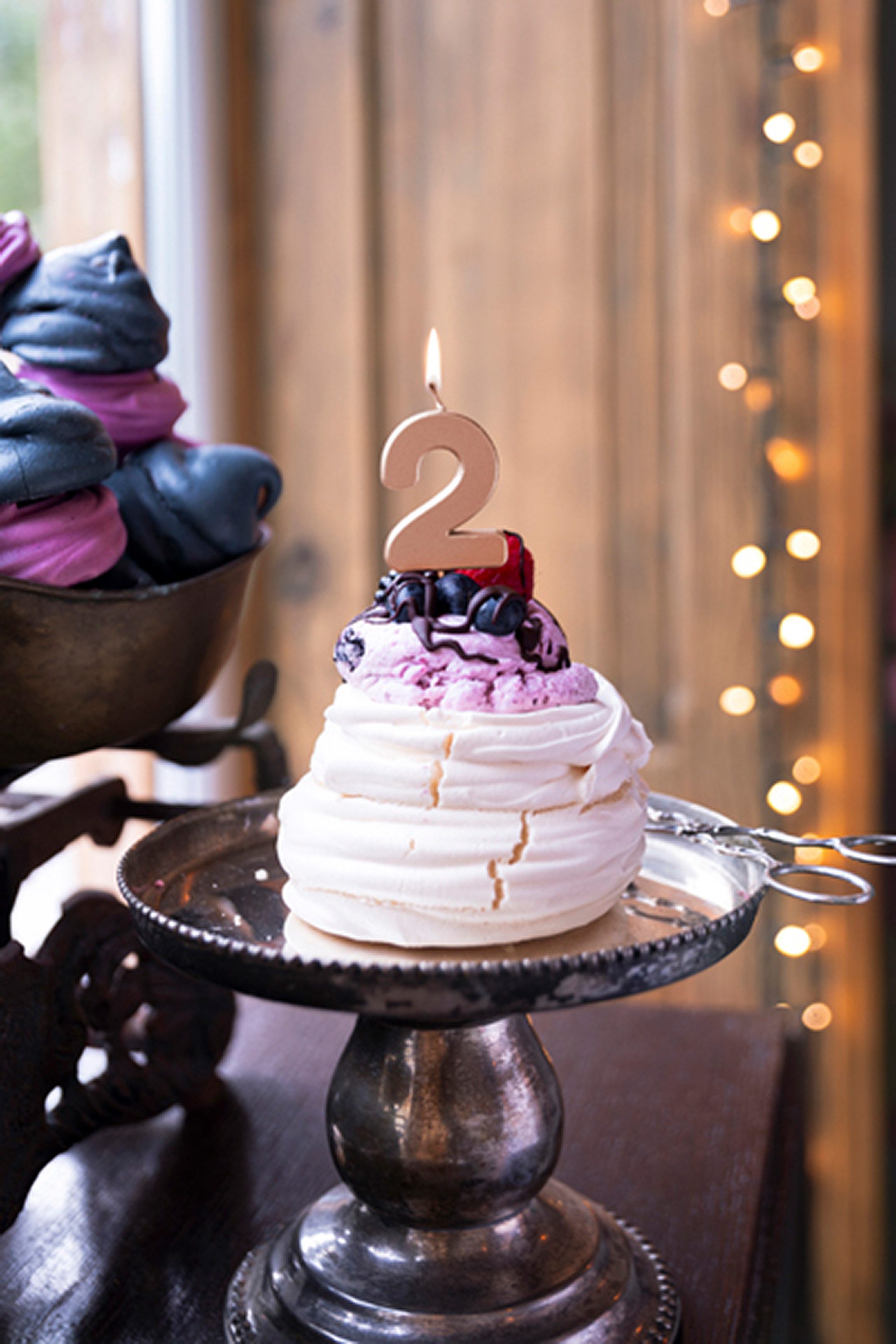 partydeco Geburtstagskerze, Geburtstagskerze Zahl 2 Zahlenkerze 4,5cm Roseg günstig online kaufen