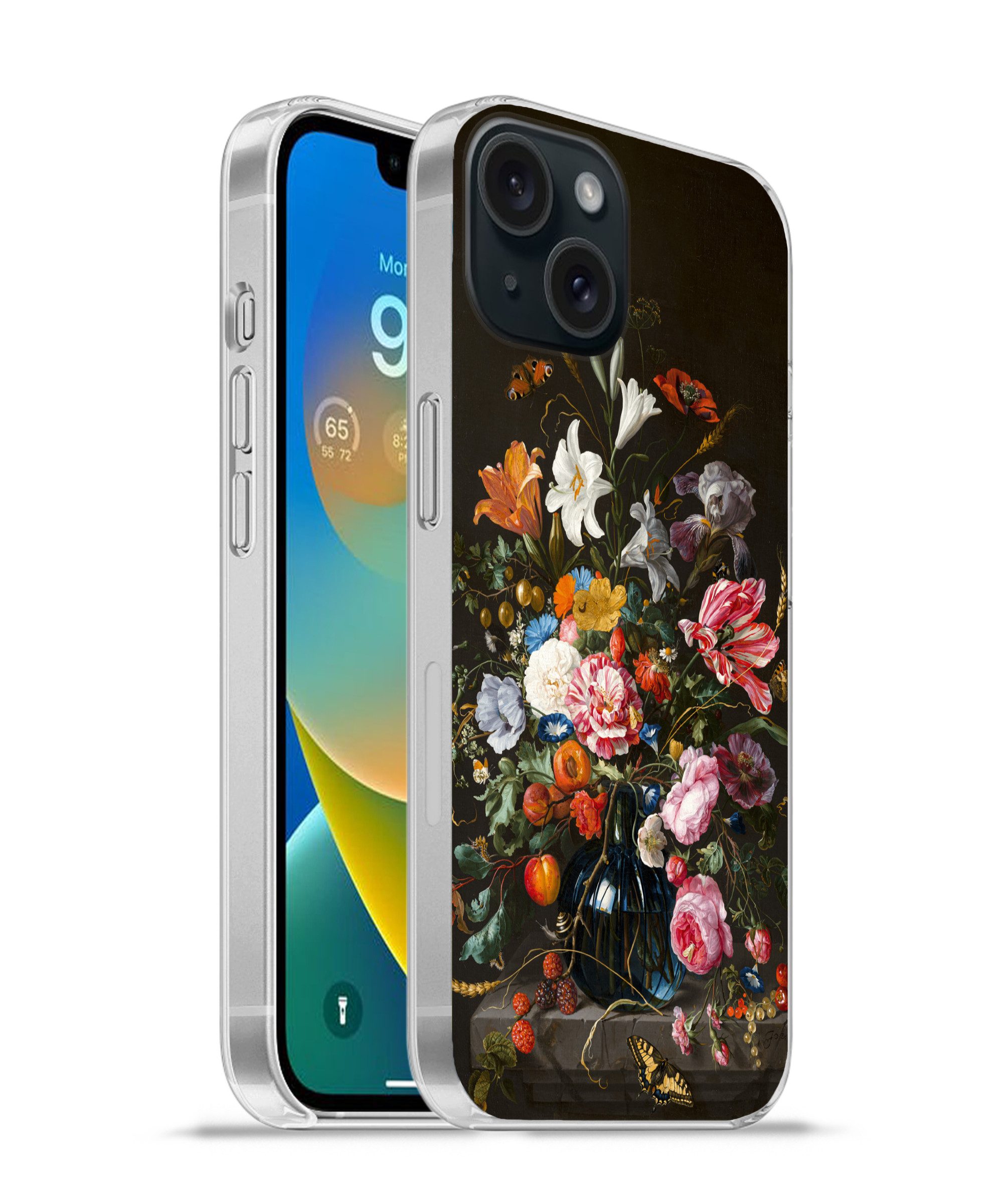 MuchoWow Handyhülle für Apple iPhone 15 Vase mit Blumen - Jan Davidsz de Heem - Kunst, Smartphone-Bumper, Print, Handy Schutzhülle Dünn