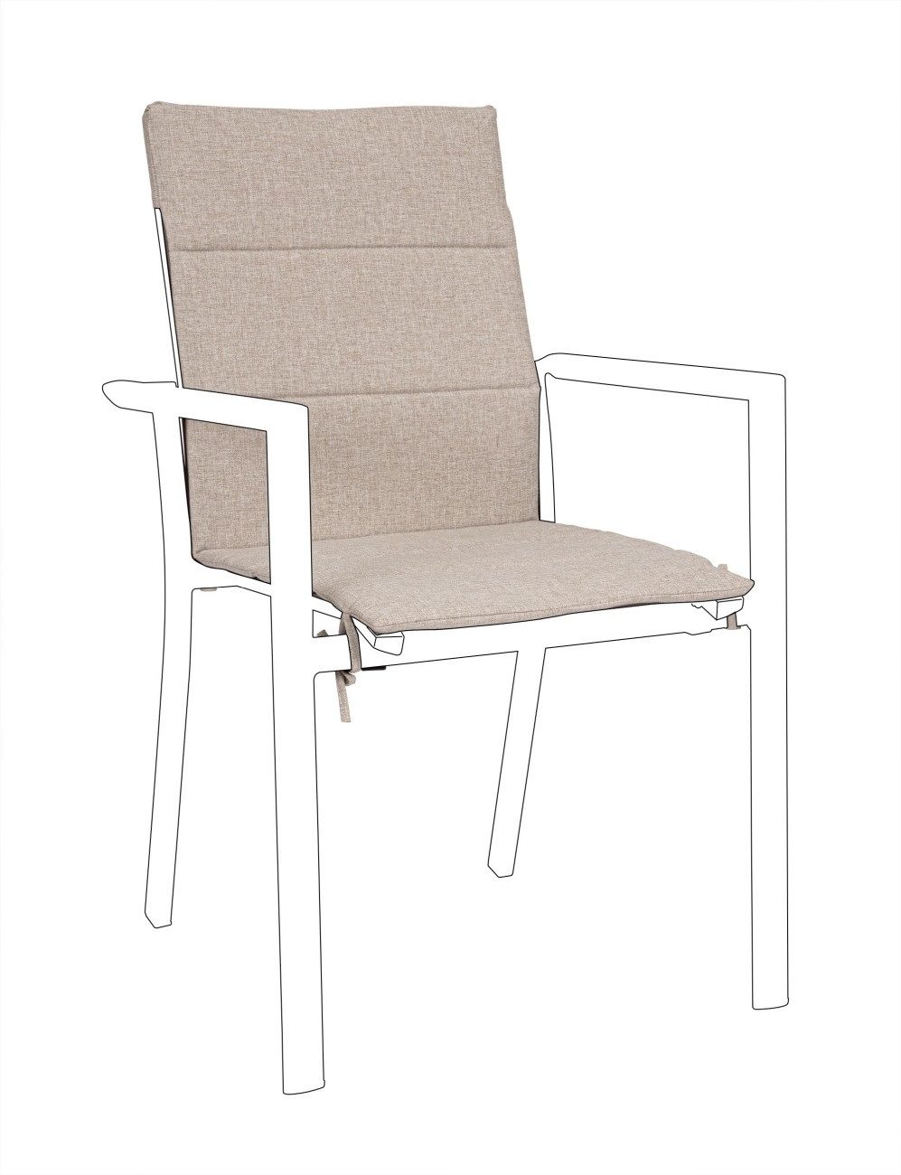 Bizzotto Sitzauflage für Gartenstuhl Konnor 2er-Set, günstig online kaufen