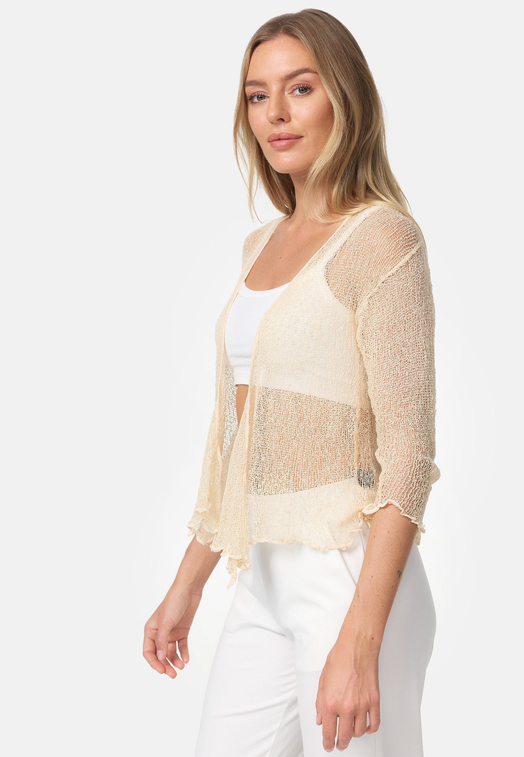 ikat Bolero IKA01 (Sommerlicher angenehm leichter Damen Bolero mit 3/4 Arm)