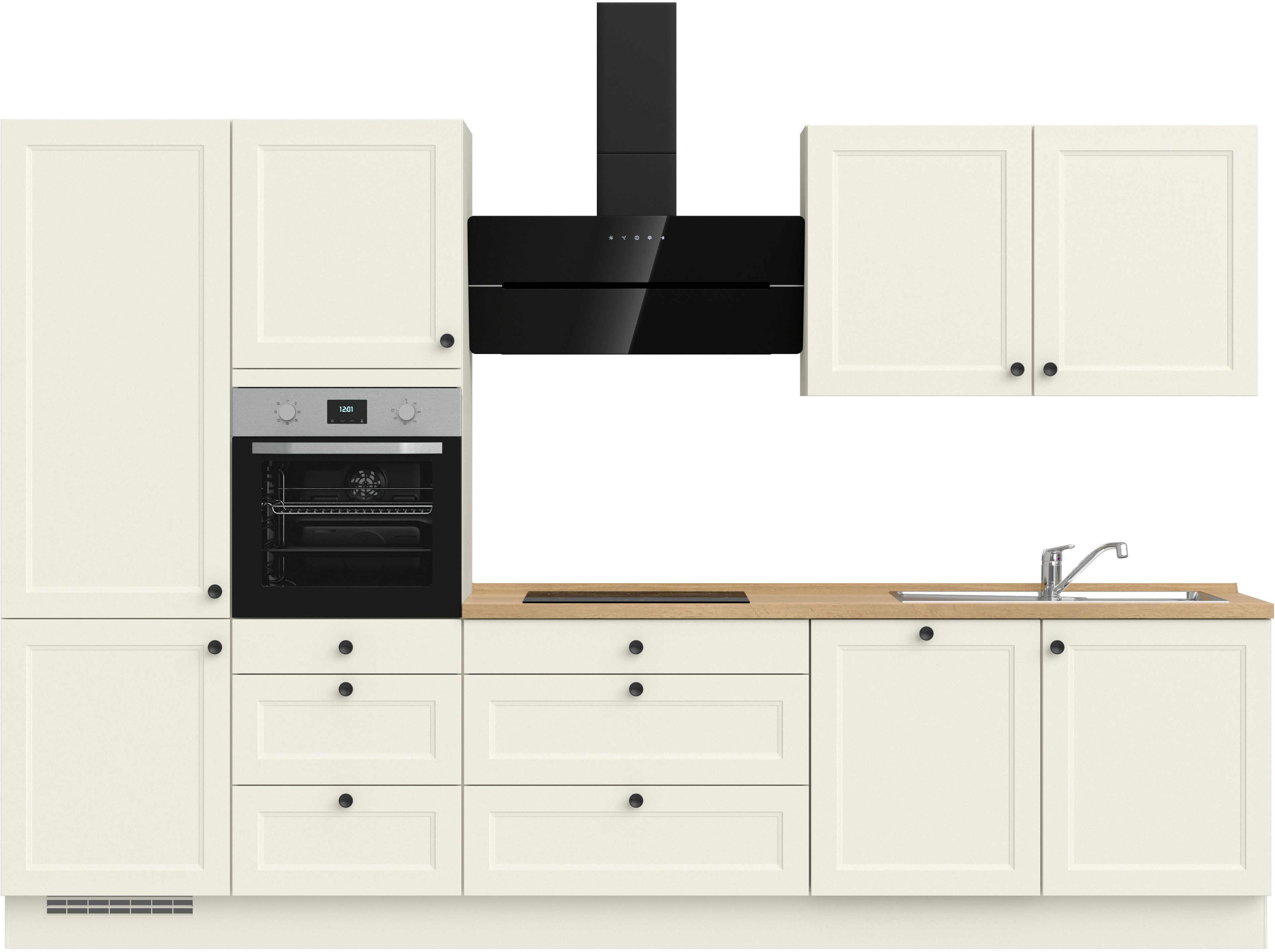 nobilia® Küchenzeile "Cascada II", NEU: individuell anpassbar mit gratis Profi-Beratung, vormontiert, Breite 330 cm, Ausrichtung wählbar, wahlw. mit E-Geräten
