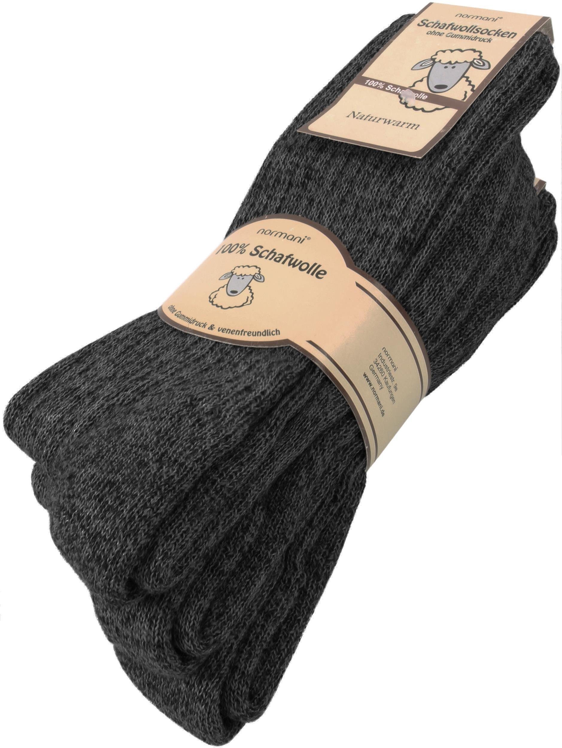 Anthrazit 3 Thermosocken 3 normani Schafwollsocken (Set, Paar wärmend Paar) und atmungsaktiv