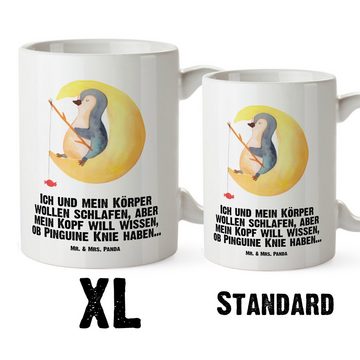 Mr. & Mrs. Panda Tasse Pinguin Mond - Weiß - Geschenk, XL Becher, schlafen, XL Teetasse, Pin, XL Tasse Keramik, Großes Füllvolumen