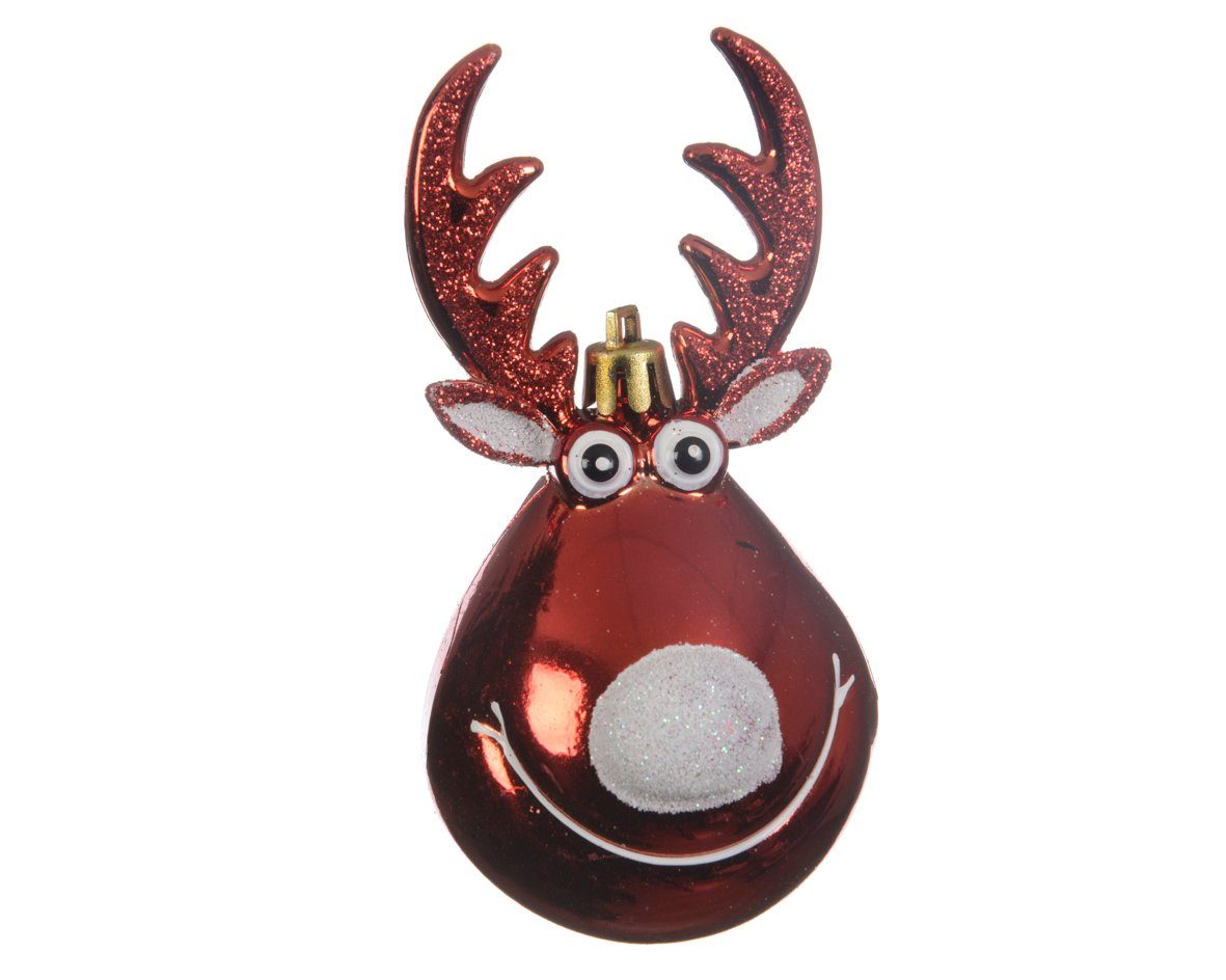 Decoris season decorations Christbaumschmuck, Christbaumschmuck Kunststoff Hirsch 11cm rot