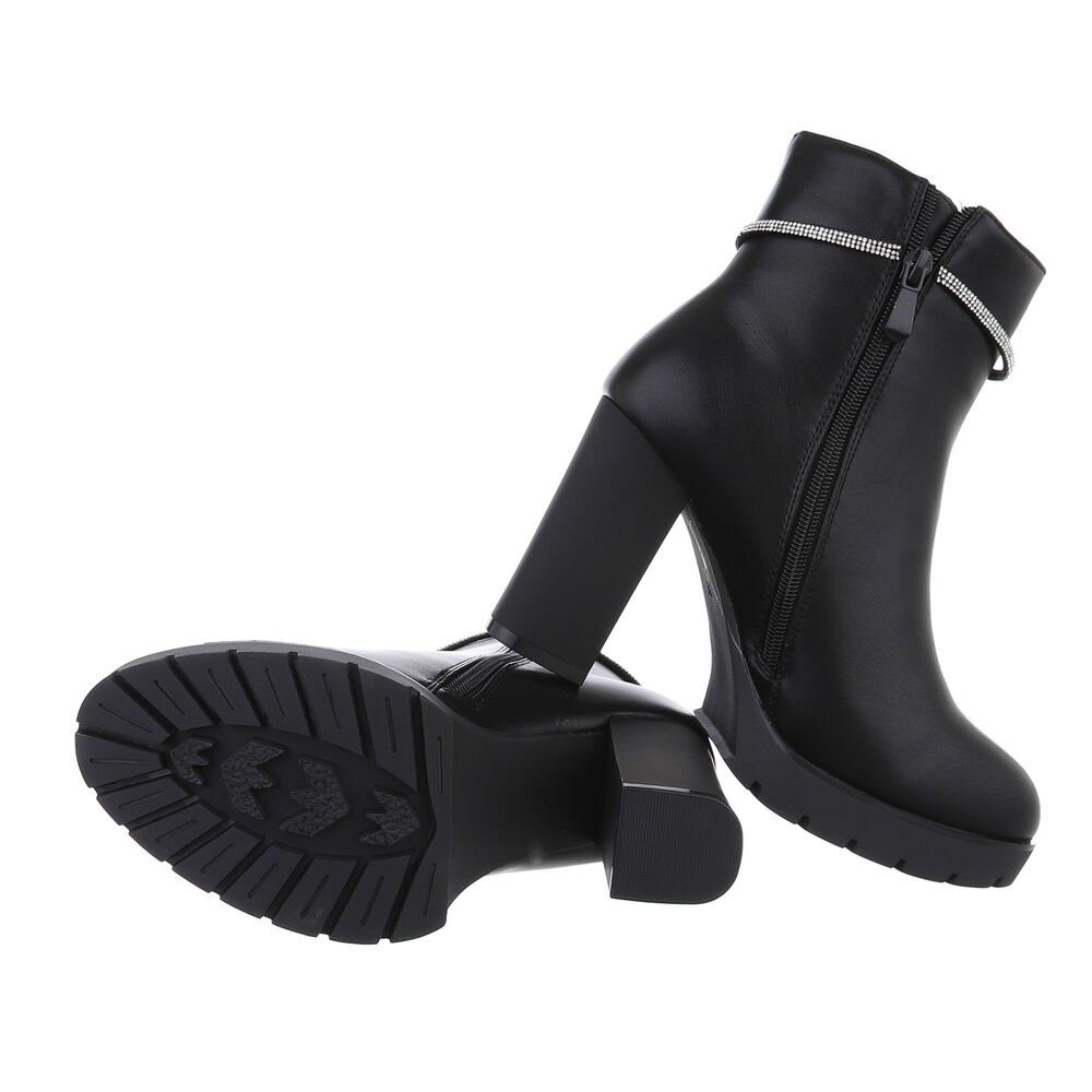 Ital-Design Damen Elegant High-Heel-Stiefelette (84633892) Blockabsatz günstig online kaufen