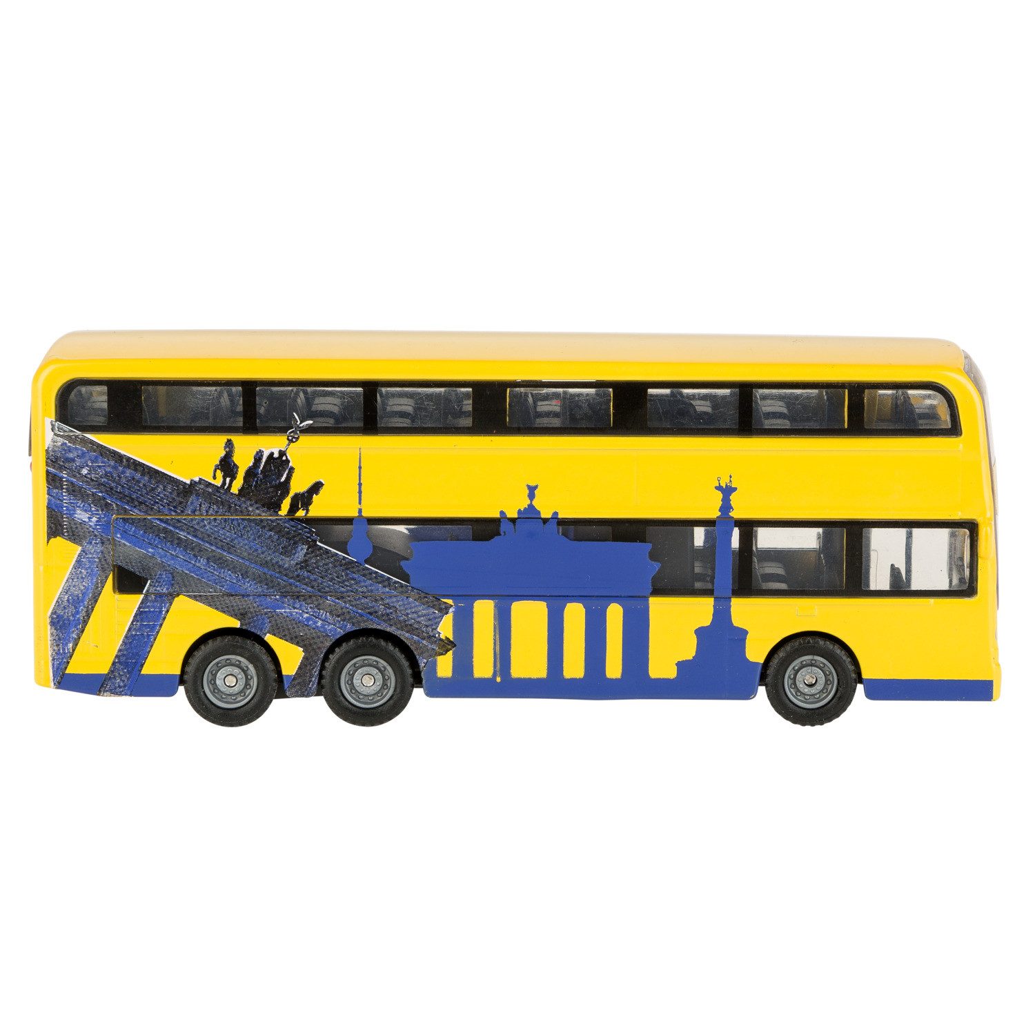 Idena Spielzeug-Bus Idena 40107 - Modellbus Berliner Doppeldecker, mit Rückzugmotor, ca.