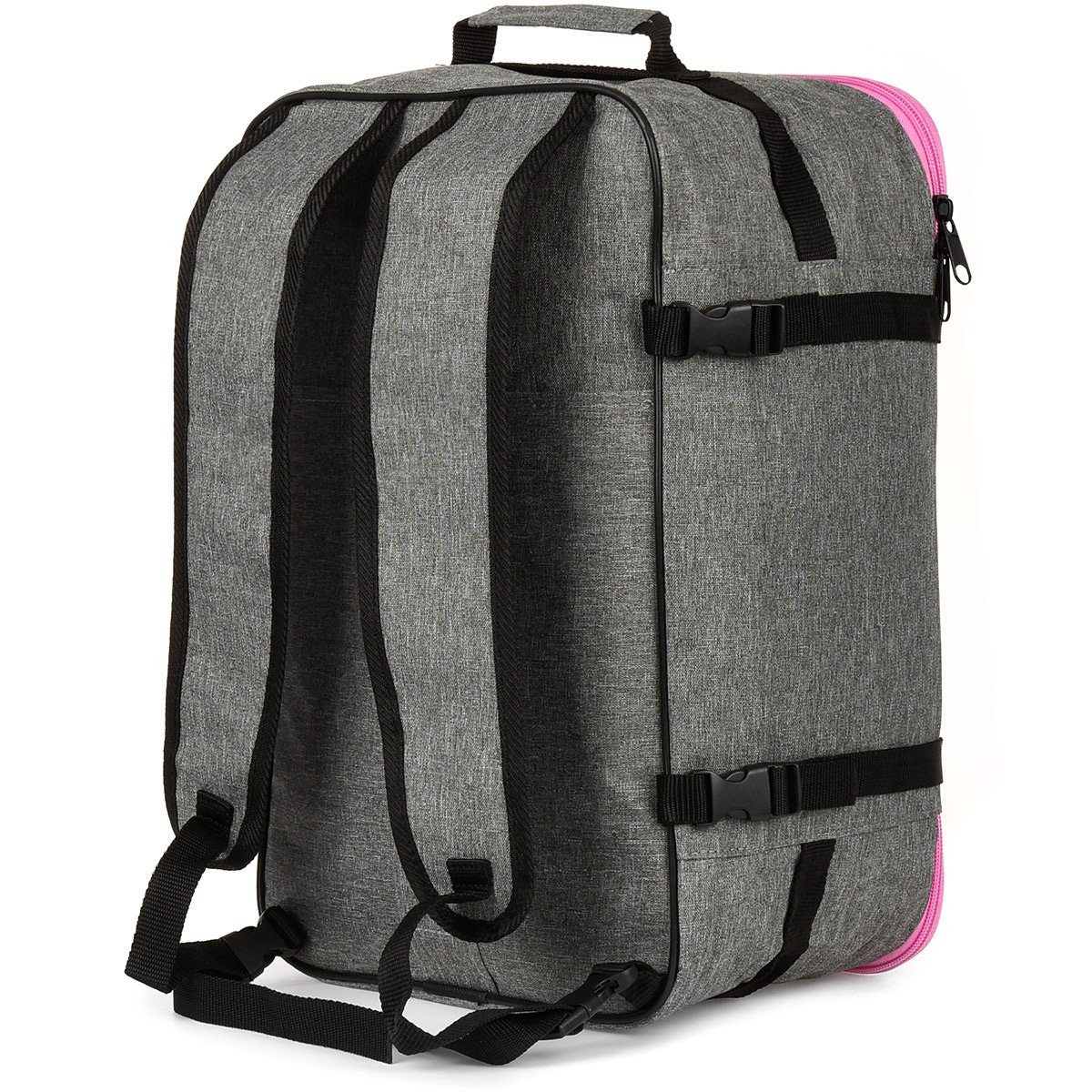 nm_trade Reiserucksack Reisetasche Reiserucksack aus leicht, cm, 40x20x25 Cordura Grau/Rosa geräumig, wasserdicht, Handgepäck RYANAIR Volumen 20L